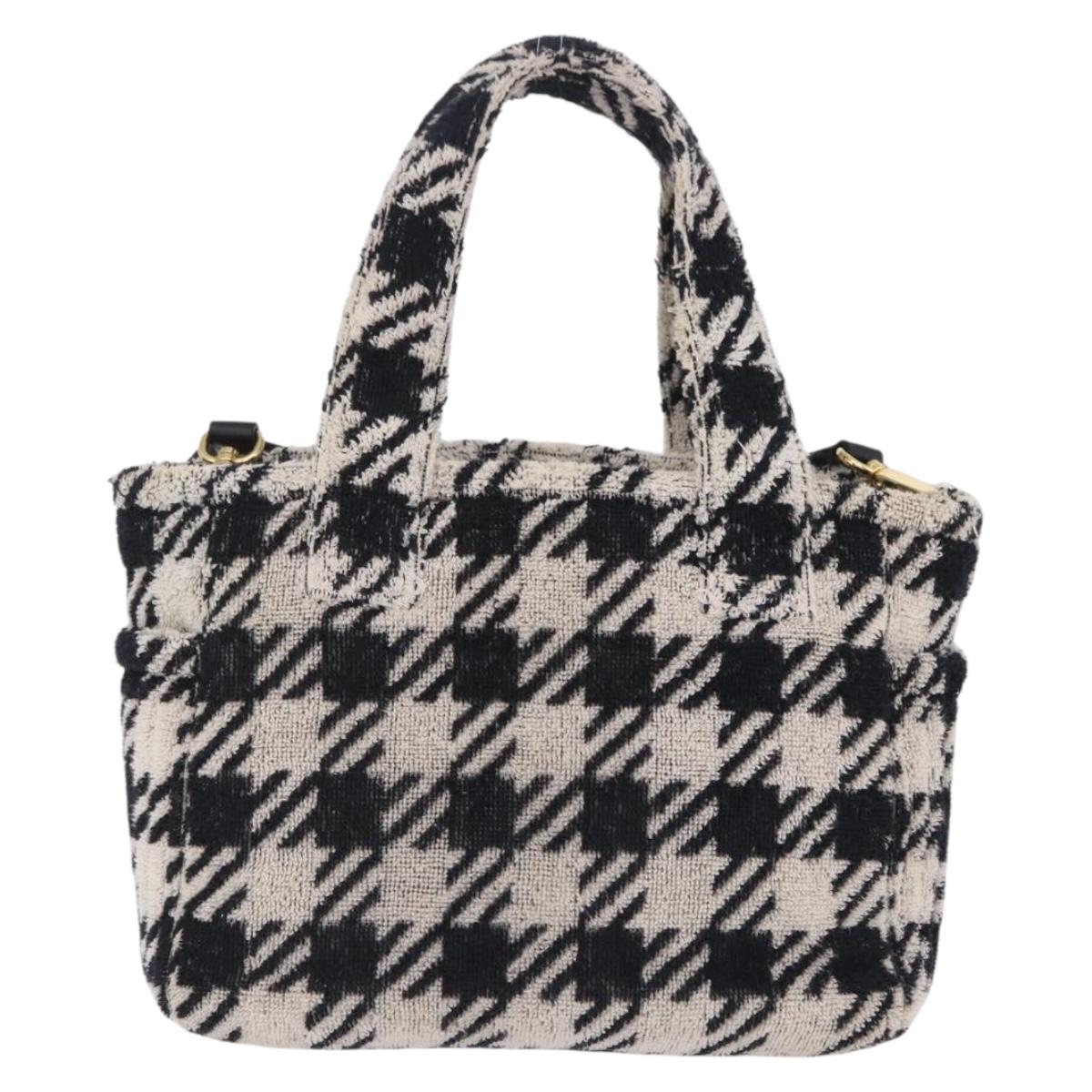 Miu Miu Hand Bag Pile 2way Black Gold Auth 207984A