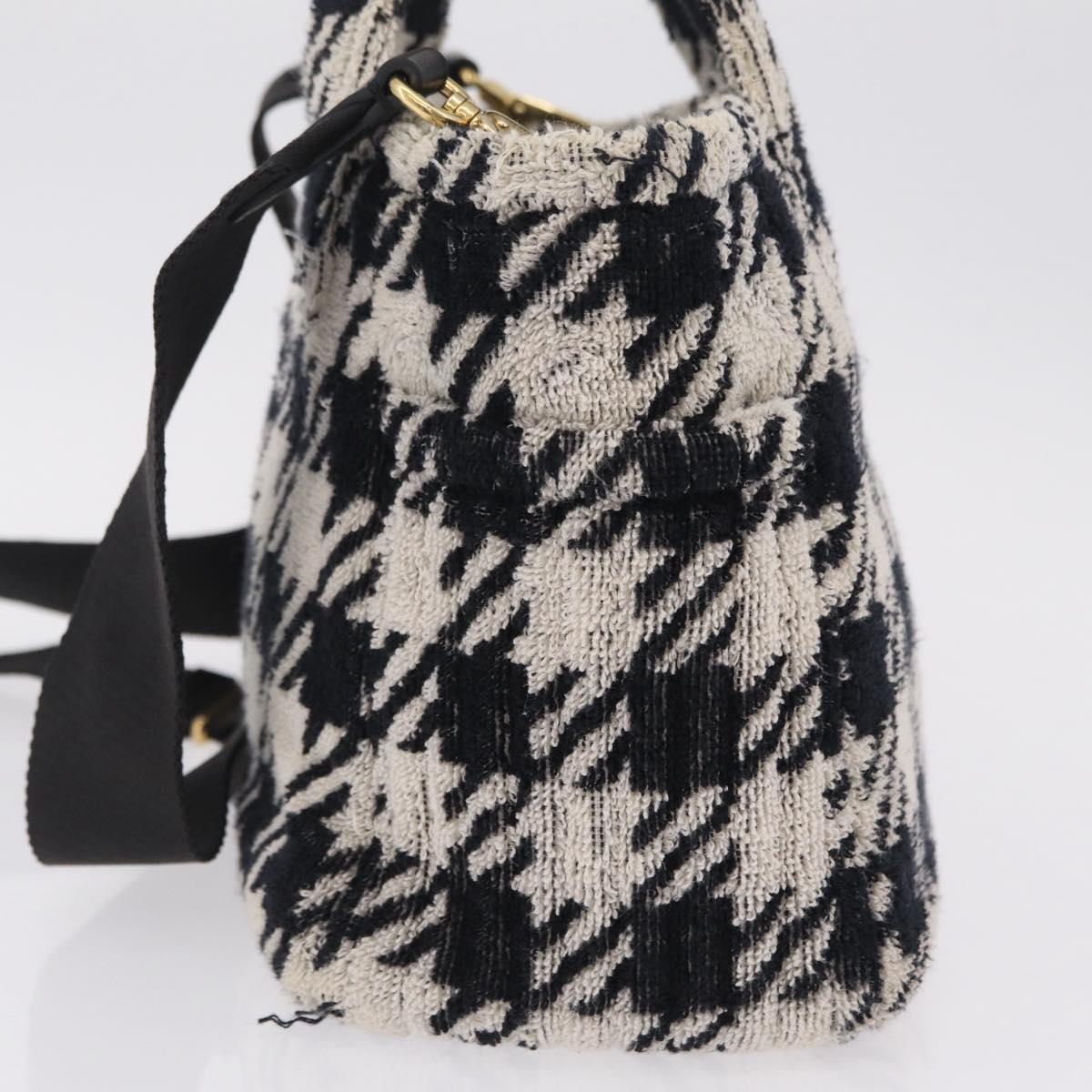 Miu Miu Hand Bag Pile 2way Black Gold Auth 207984A
