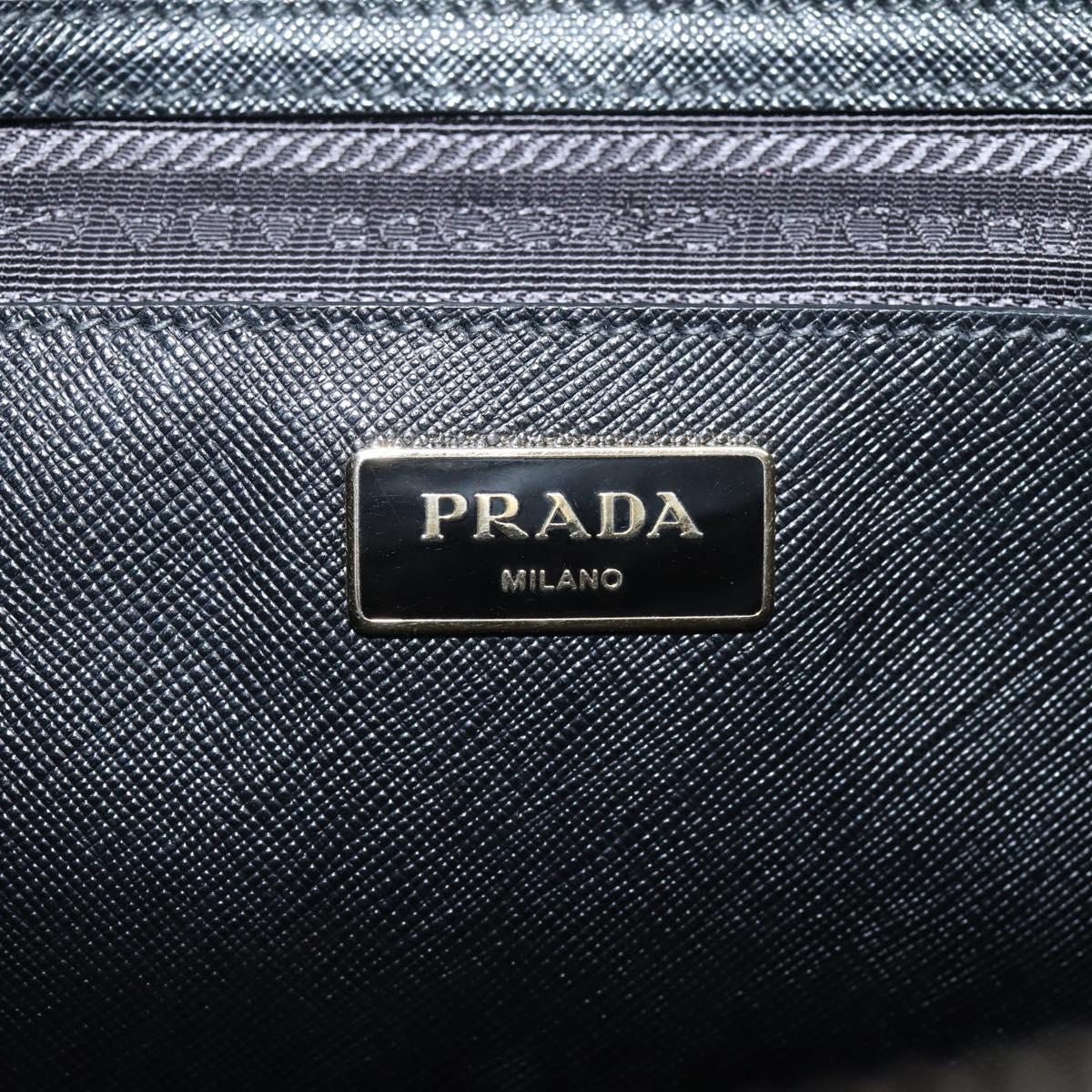 PRADA Galleria Hand Bag Saffiano leather 2way Black Gold Auth 207986V