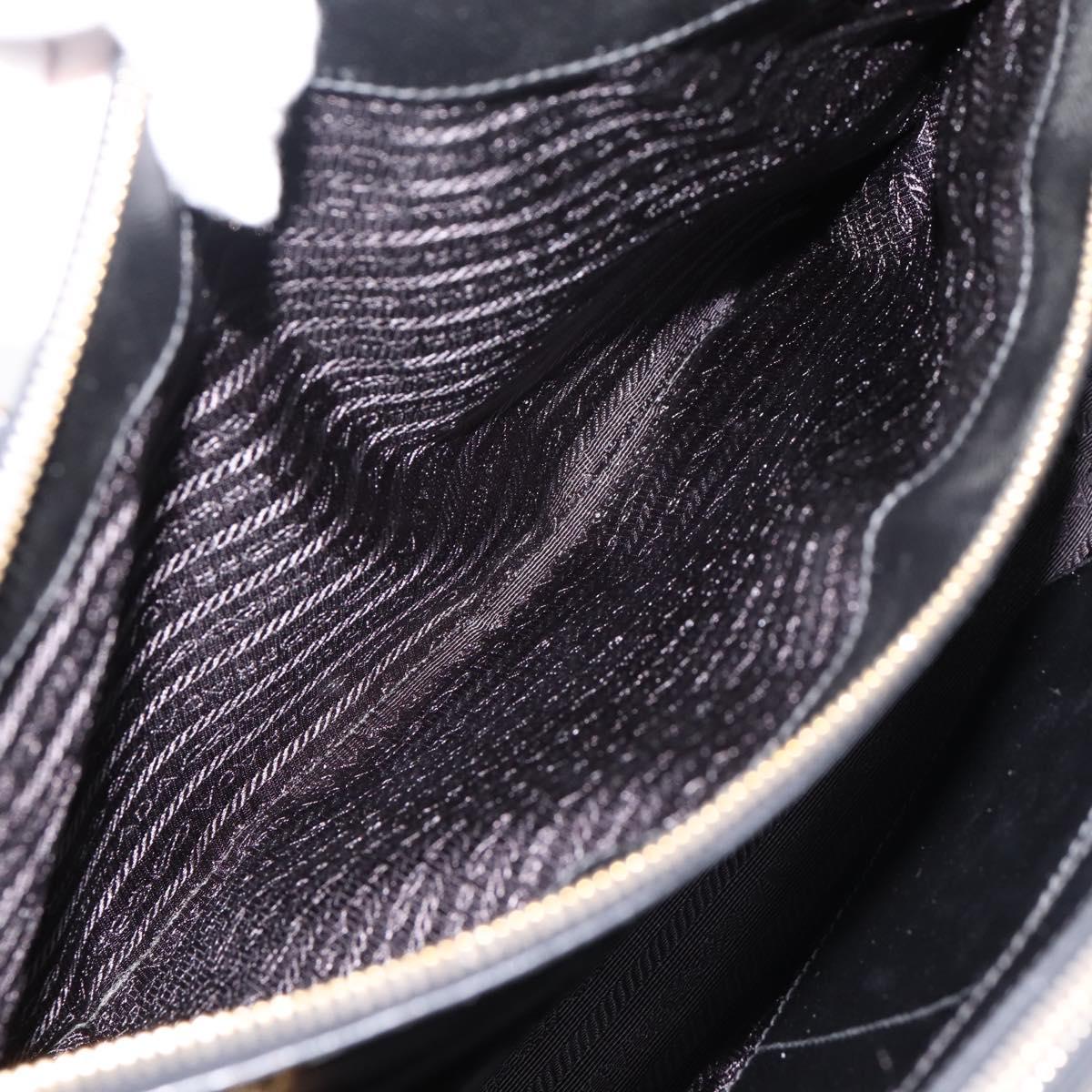 PRADA Galleria Hand Bag Saffiano leather 2way Black Gold Auth 207986V