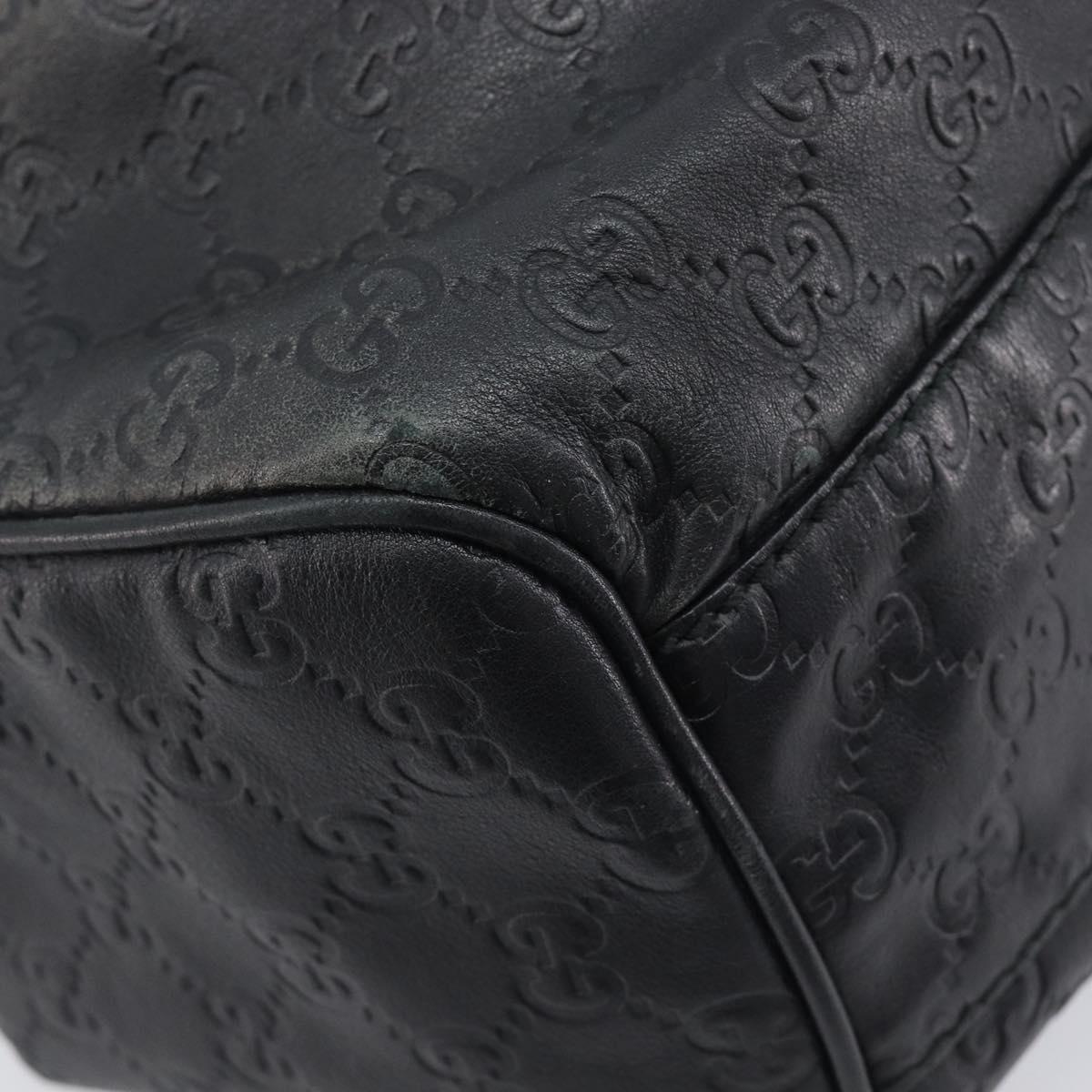 GUCCI GG Canvas Guccissima Sukey Tote Bag Leather Black Gold 211944 Auth 207988