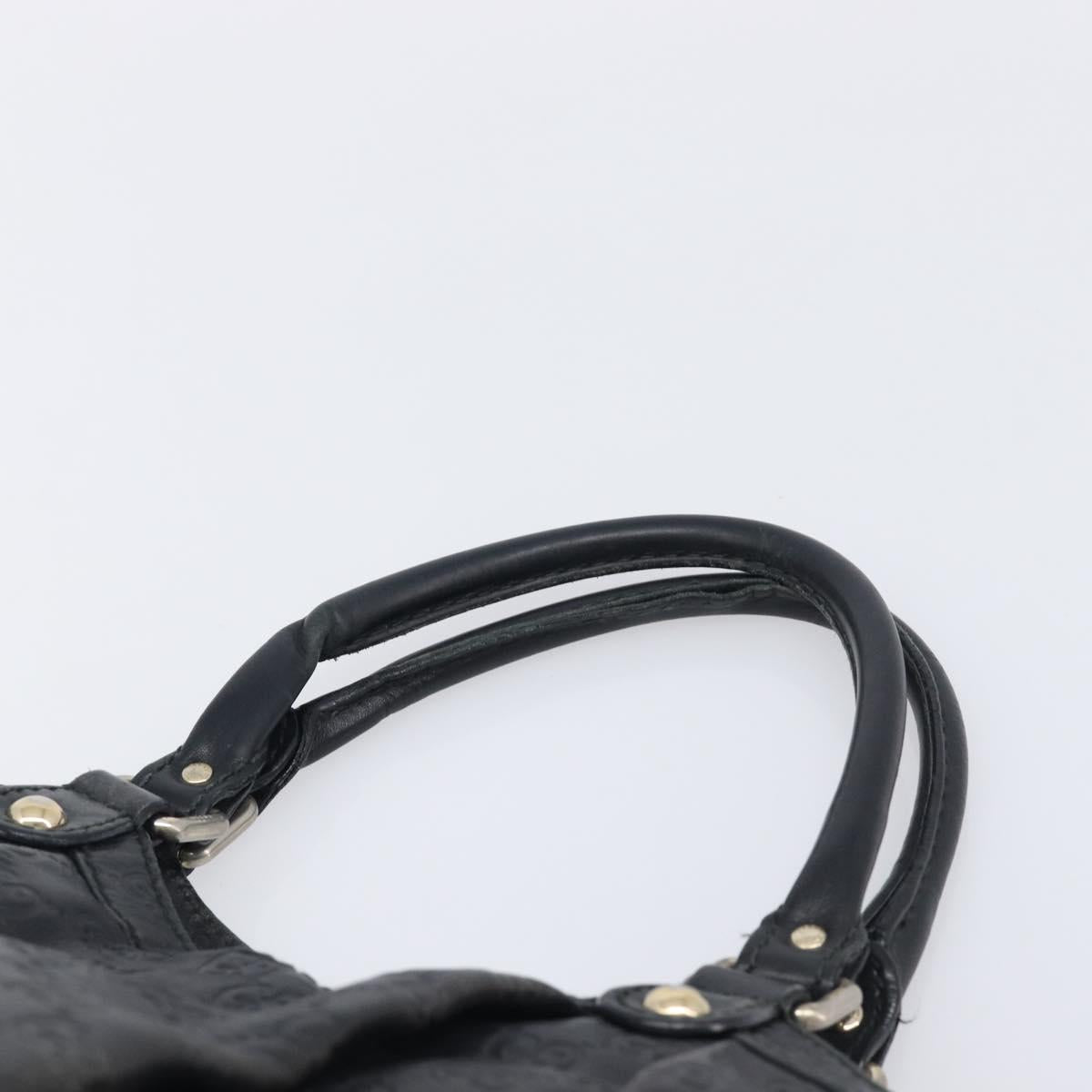 GUCCI GG Canvas Guccissima Sukey Tote Bag Leather Black Gold 211944 Auth 207988