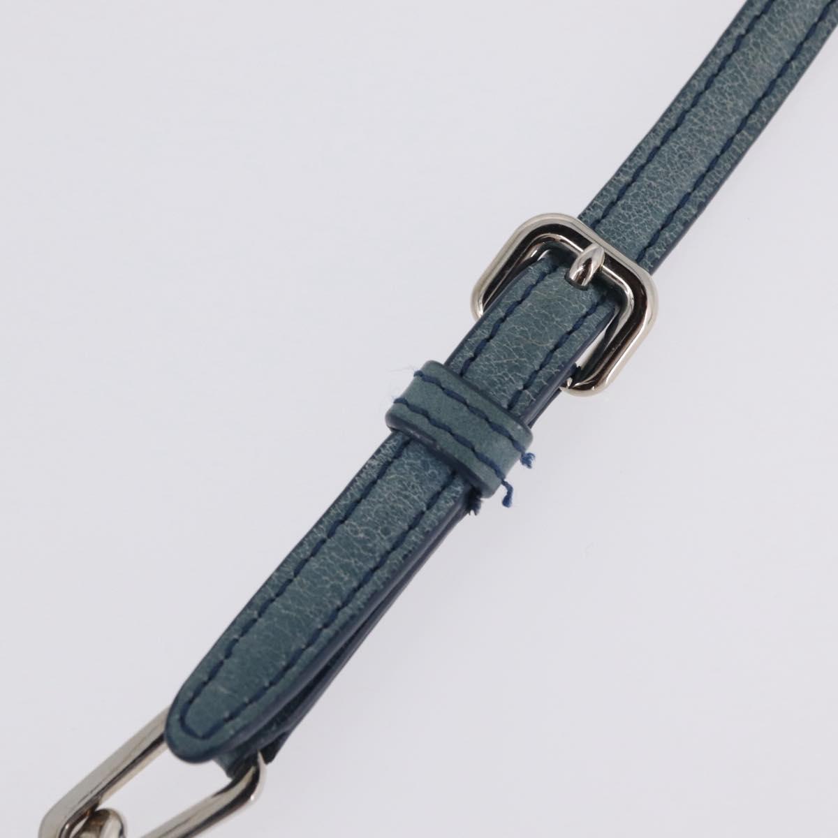 Miu Miu Matelasse Chain Shoulder Bag Vitellolux Blue Silver Auth 207991A