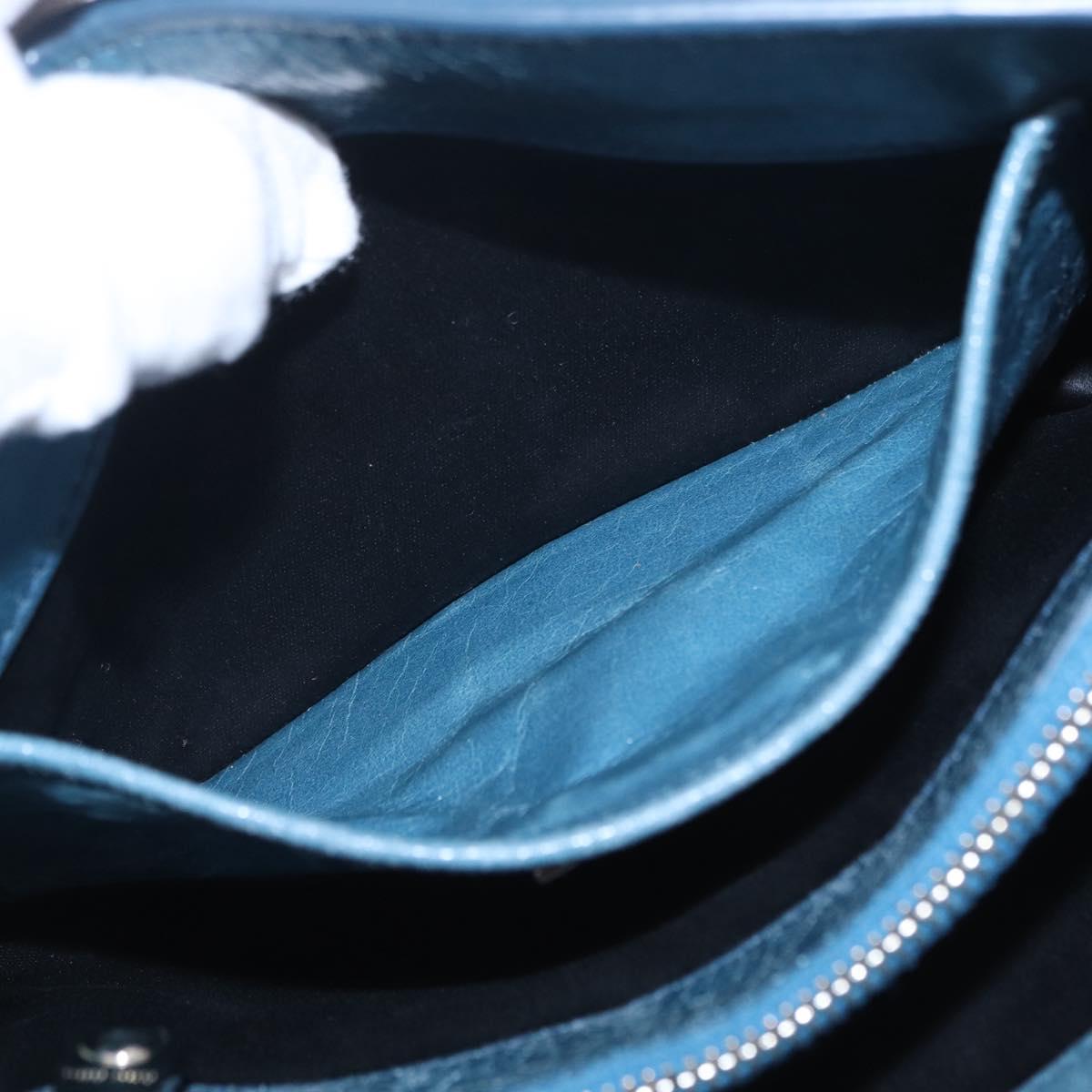 Miu Miu Matelasse Chain Shoulder Bag Vitellolux Blue Silver Auth 207991A