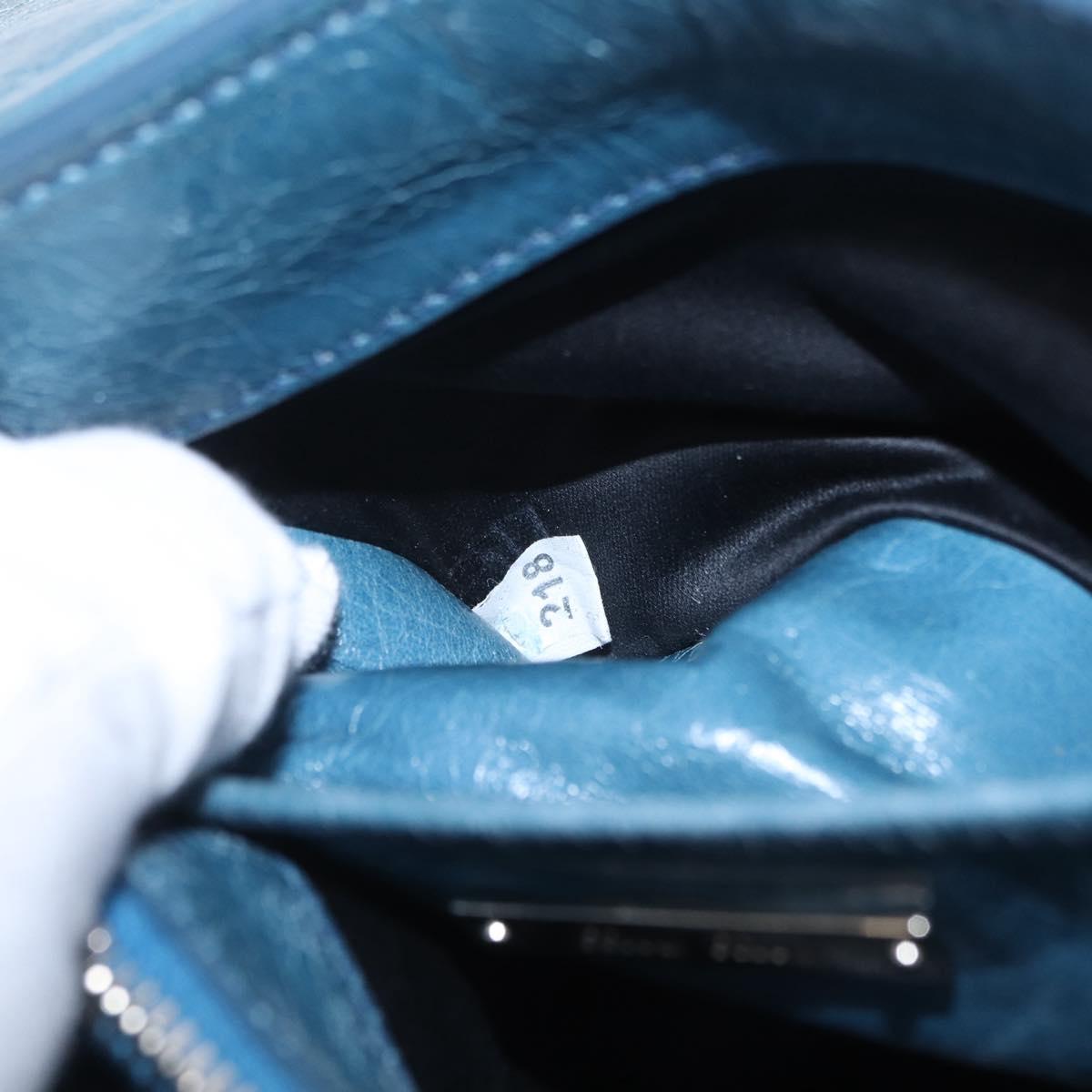 Miu Miu Matelasse Chain Shoulder Bag Vitellolux Blue Silver Auth 207991A