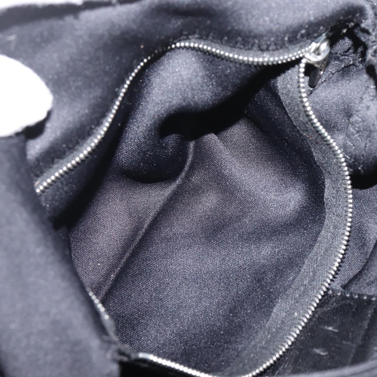 FENDI Mamma Baguette Shoulder Bag Cotton jersey Black Silver Auth 207994