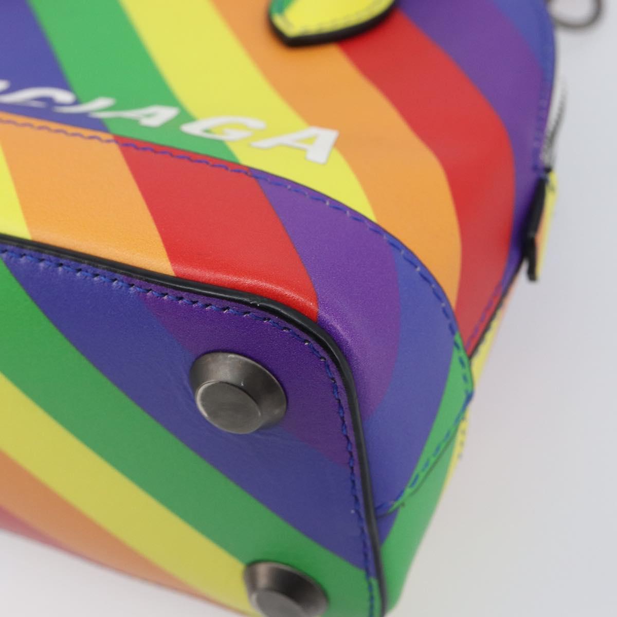 Balenciaga Ville XXS Hand Bag Leather 2way Rainbow 550646 Auth 207995M