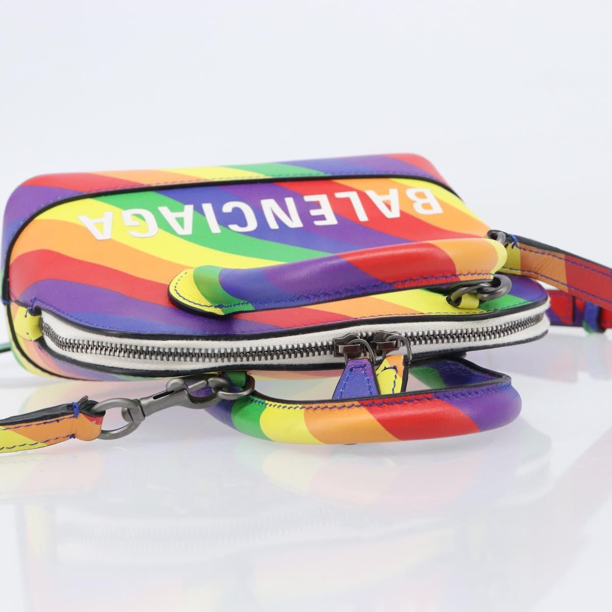 Balenciaga Ville XXS Hand Bag Leather 2way Rainbow 550646 Auth 207995M