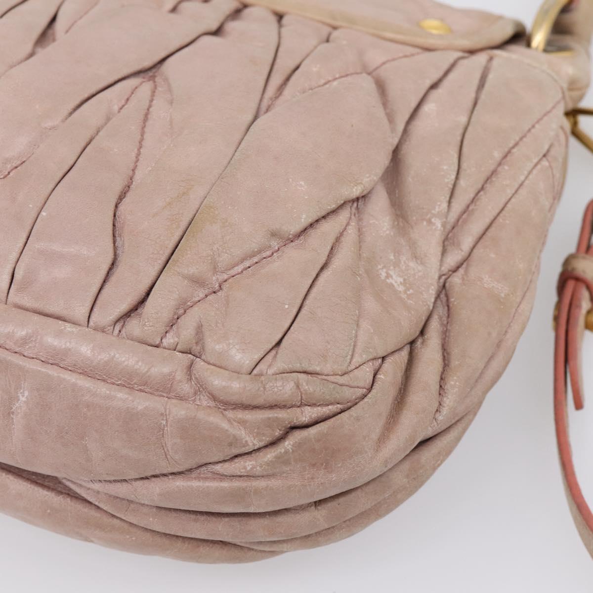 Miu Miu Hand Bag Vitellolux 2way Pink Gold Auth 207996