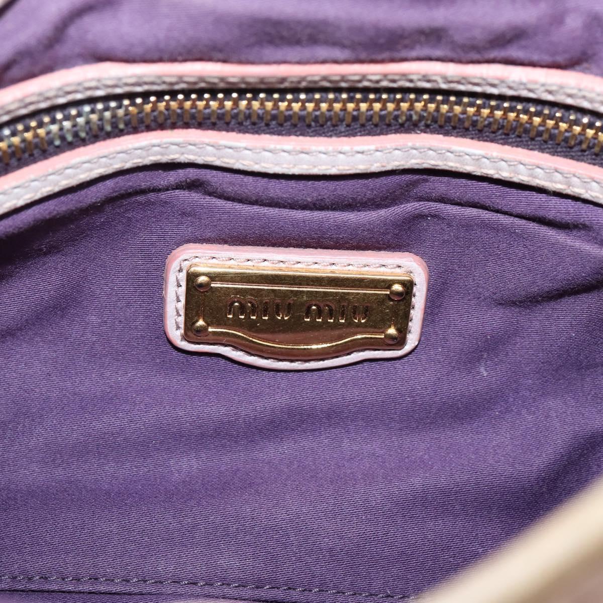 Miu Miu Hand Bag Vitellolux 2way Pink Gold Auth 207996