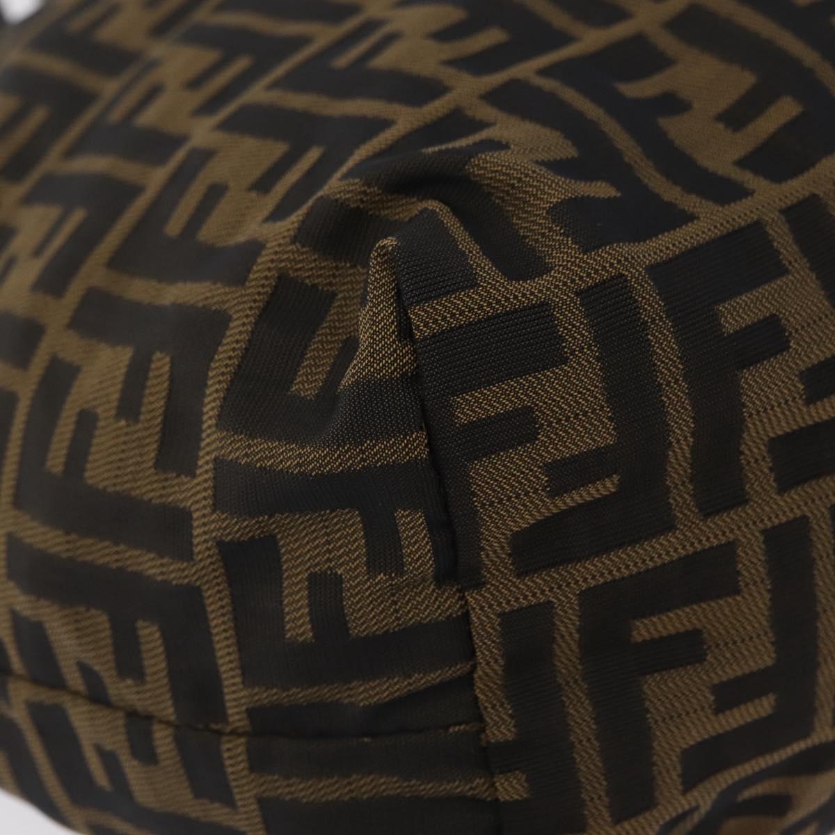 FENDI Zucca Canvas Tote Bag Brown Black Auth 207997