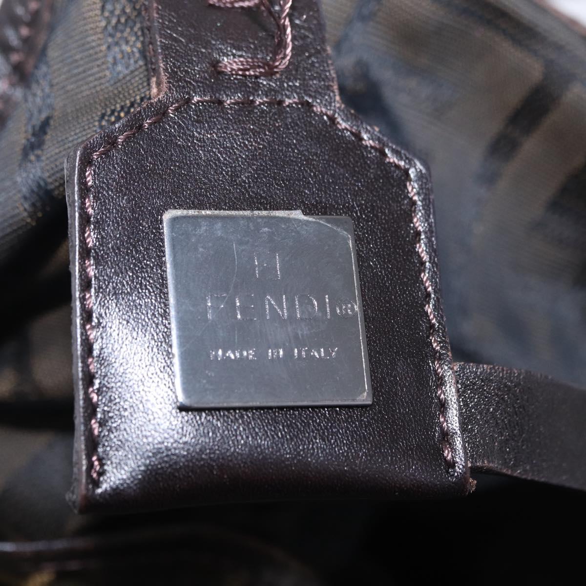 FENDI Zucca Canvas Tote Bag Brown Black Auth 207997