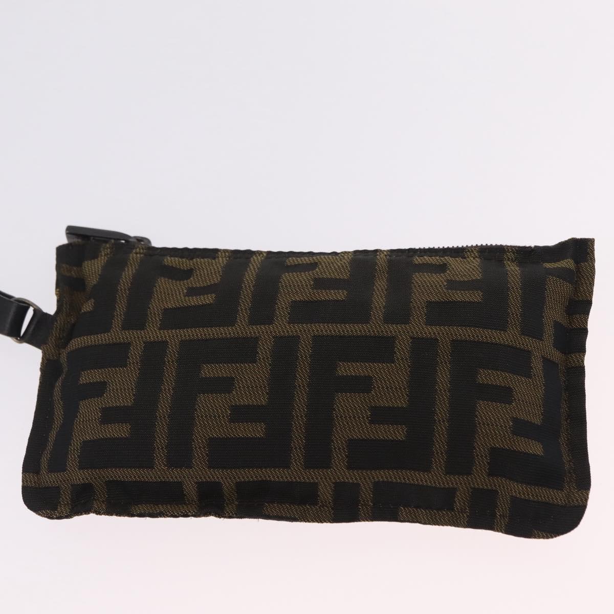 FENDI Zucca Canvas Tote Bag Brown Black Auth 207997