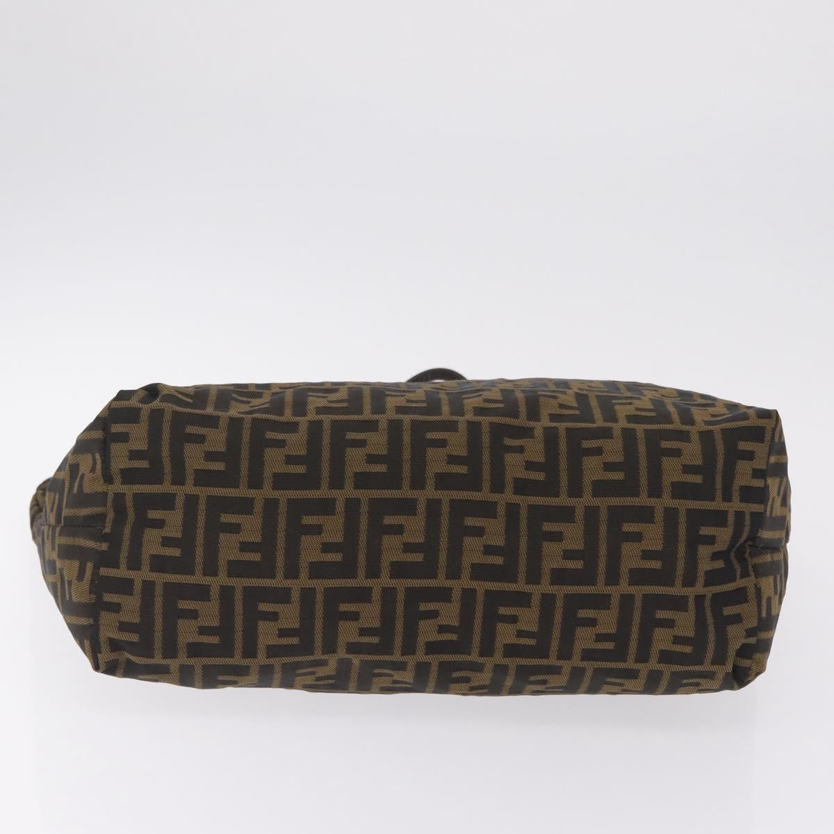 FENDI Zucca Canvas Tote Bag Brown Black Auth 207997