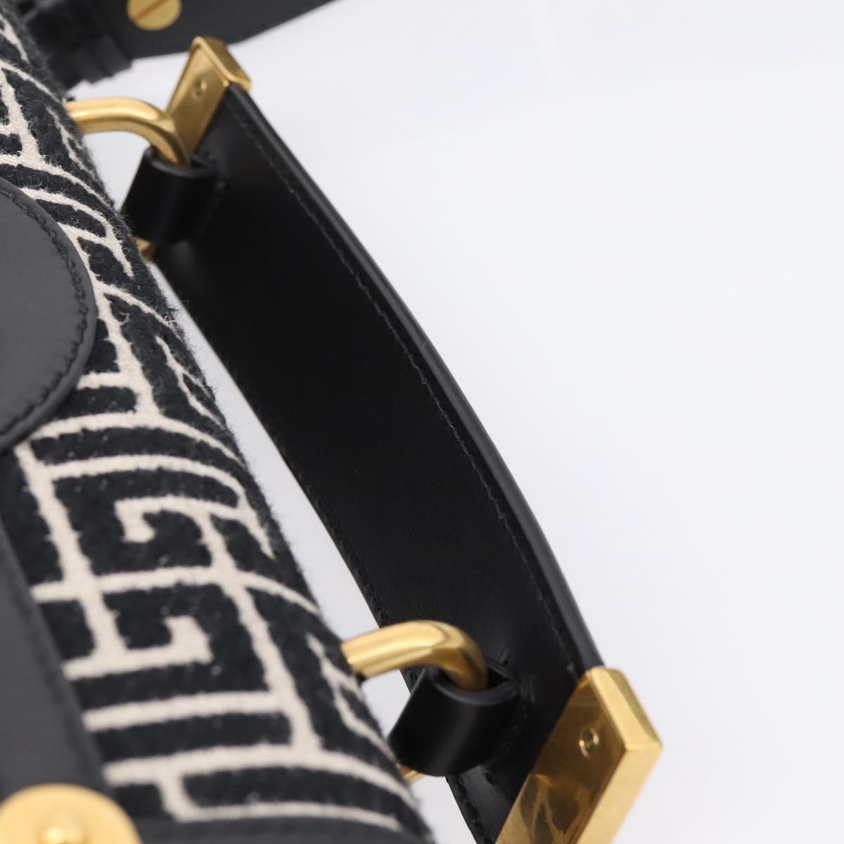 BALMAIN B-Buzz23 Hand Bag Canvas 2way Black Gold Auth 208002M