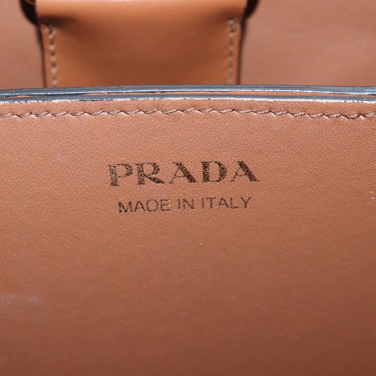 PRADA Panniers Hand Bag Raffia 2way Beige Gold Auth 208006M