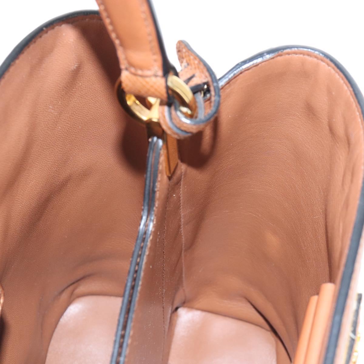 PRADA Panniers Hand Bag Raffia 2way Beige Gold Auth 208006M
