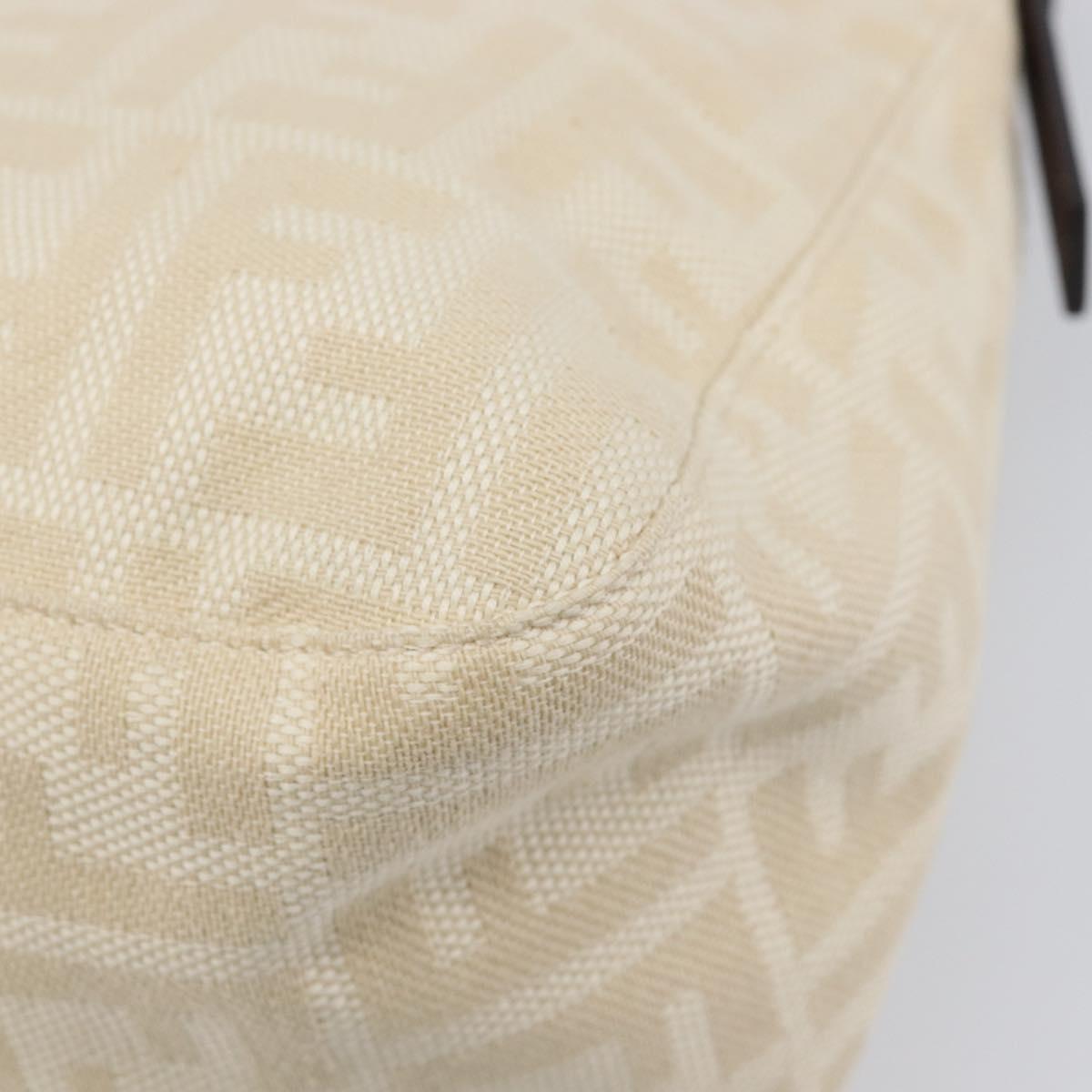 FENDI Zucca Canvas Mamma Baguette Shoulder Bag Ivory Silver Auth 208008V