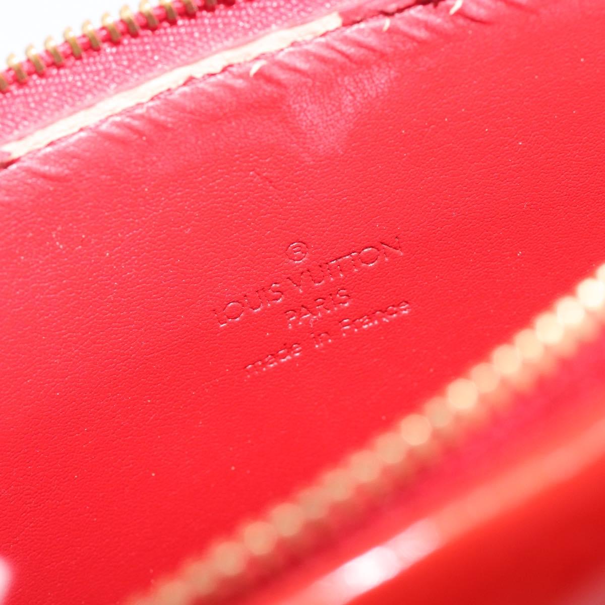 LOUIS VUITTON Monogram Vernis Motto Accessory Pouch Red M91137 LV Auth 208011