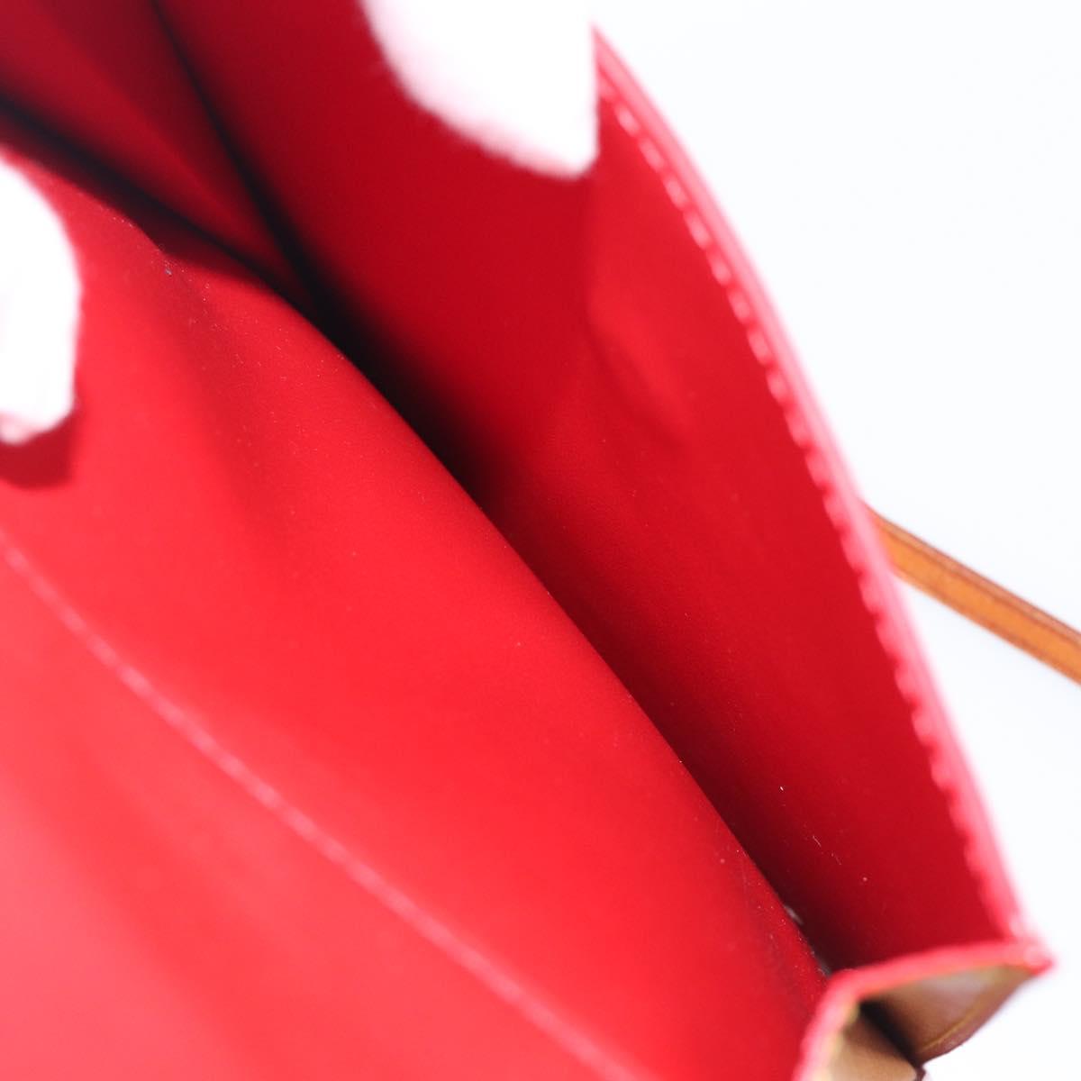 LOUIS VUITTON Monogram Vernis Motto Accessory Pouch Red M91137 LV Auth 208011