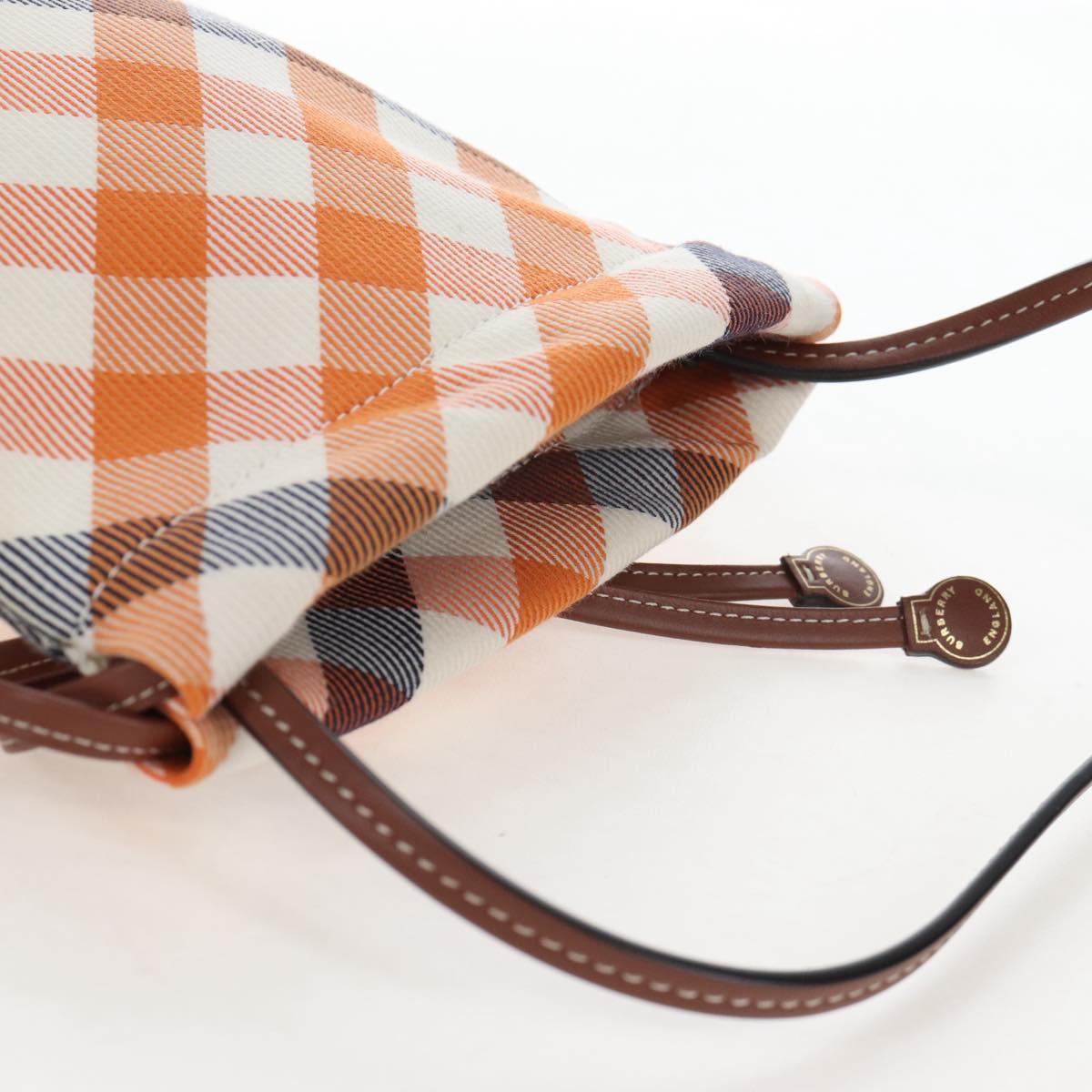 BURBERRY Nova Check Shoulder Bag Canvas Orange Gold Auth 208013V