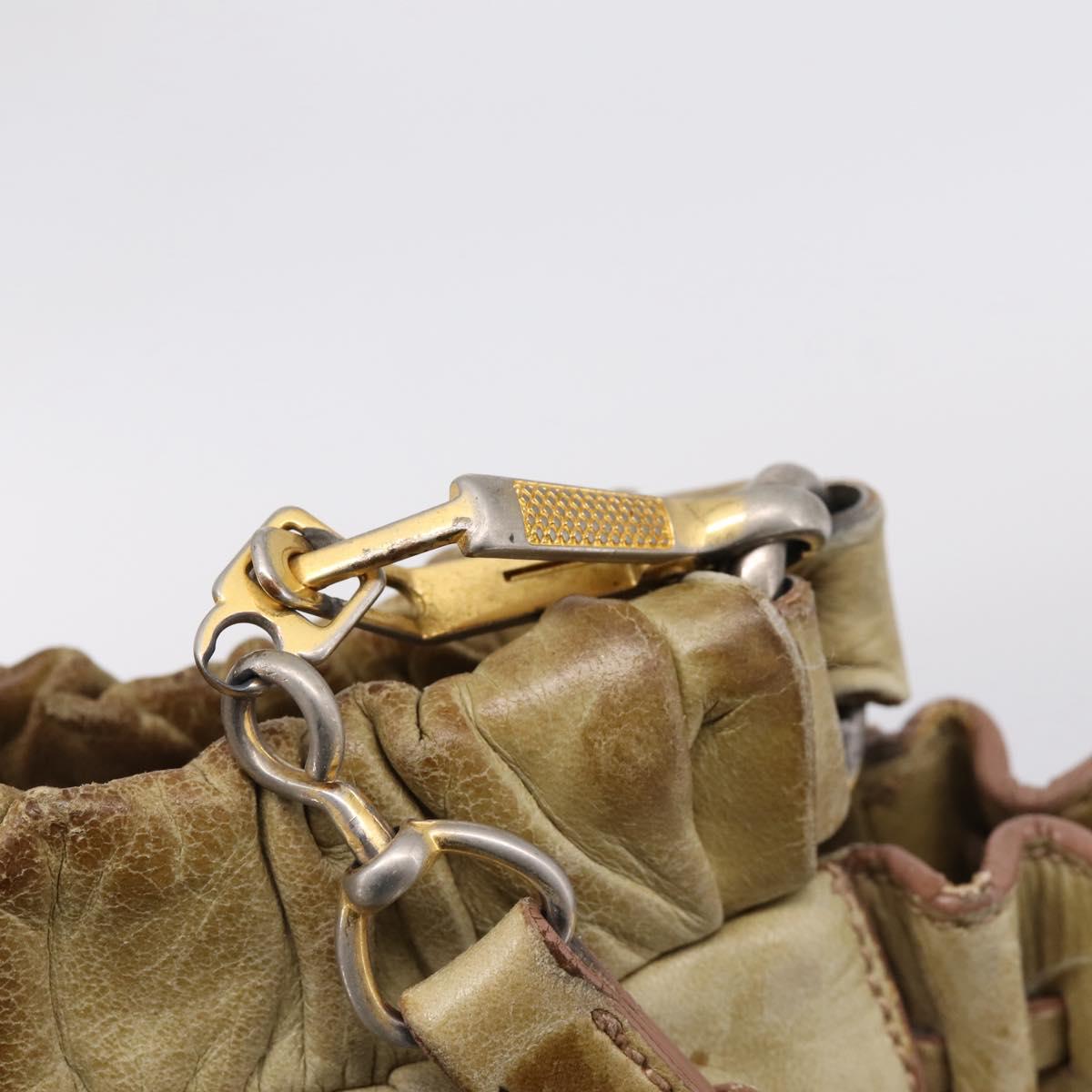 Miu Miu Hand Bag Vitellolux 2way Beige Gold Auth 208018A