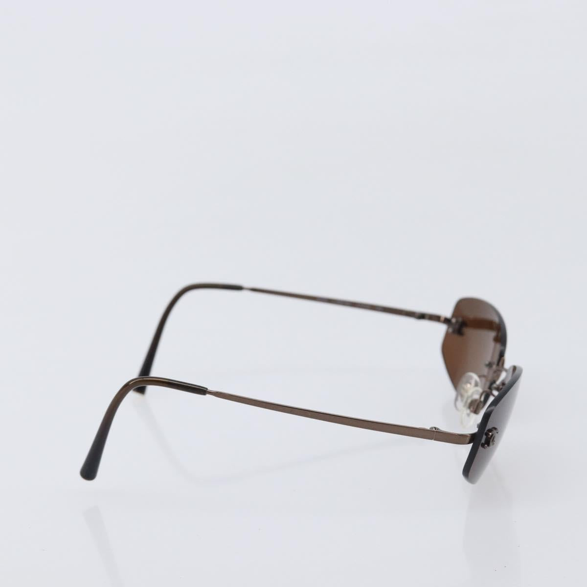 CHANEL COCO Mark Sunglasses metal Brown CC Auth 208027M