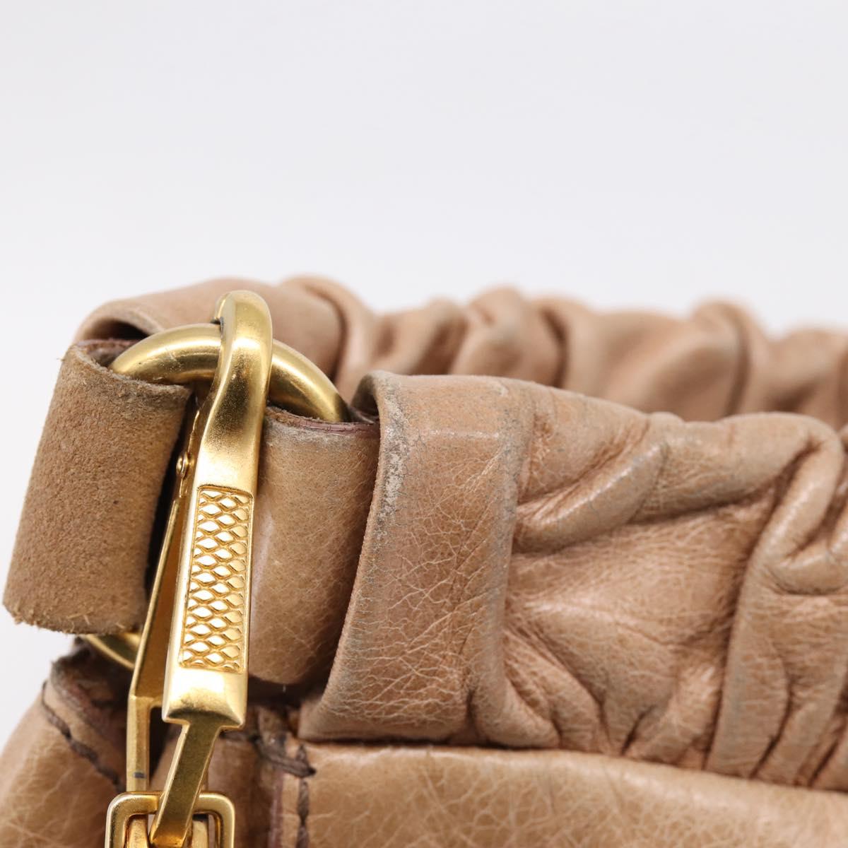 Miu Miu Hand Bag Vitellolux 2way Pink Gold Auth 208029A