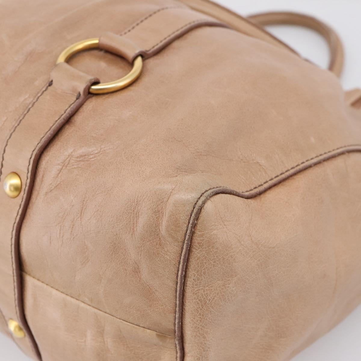 Miu Miu Hand Bag Vitellolux 2way Pink Gold Auth 208029A