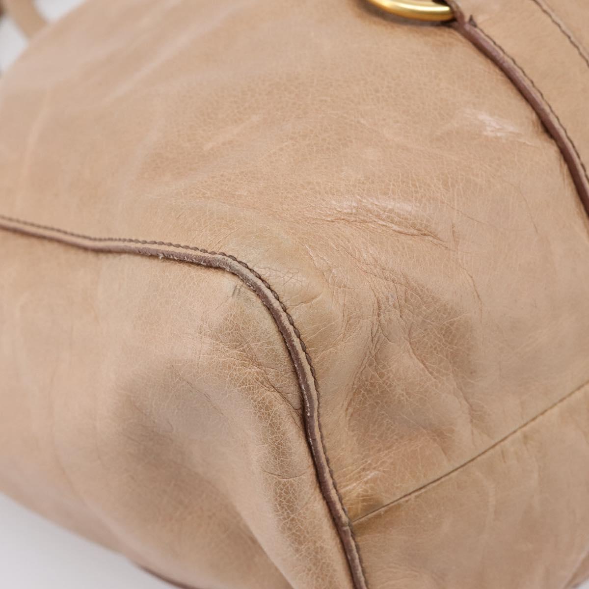 Miu Miu Hand Bag Vitellolux 2way Pink Gold Auth 208029A