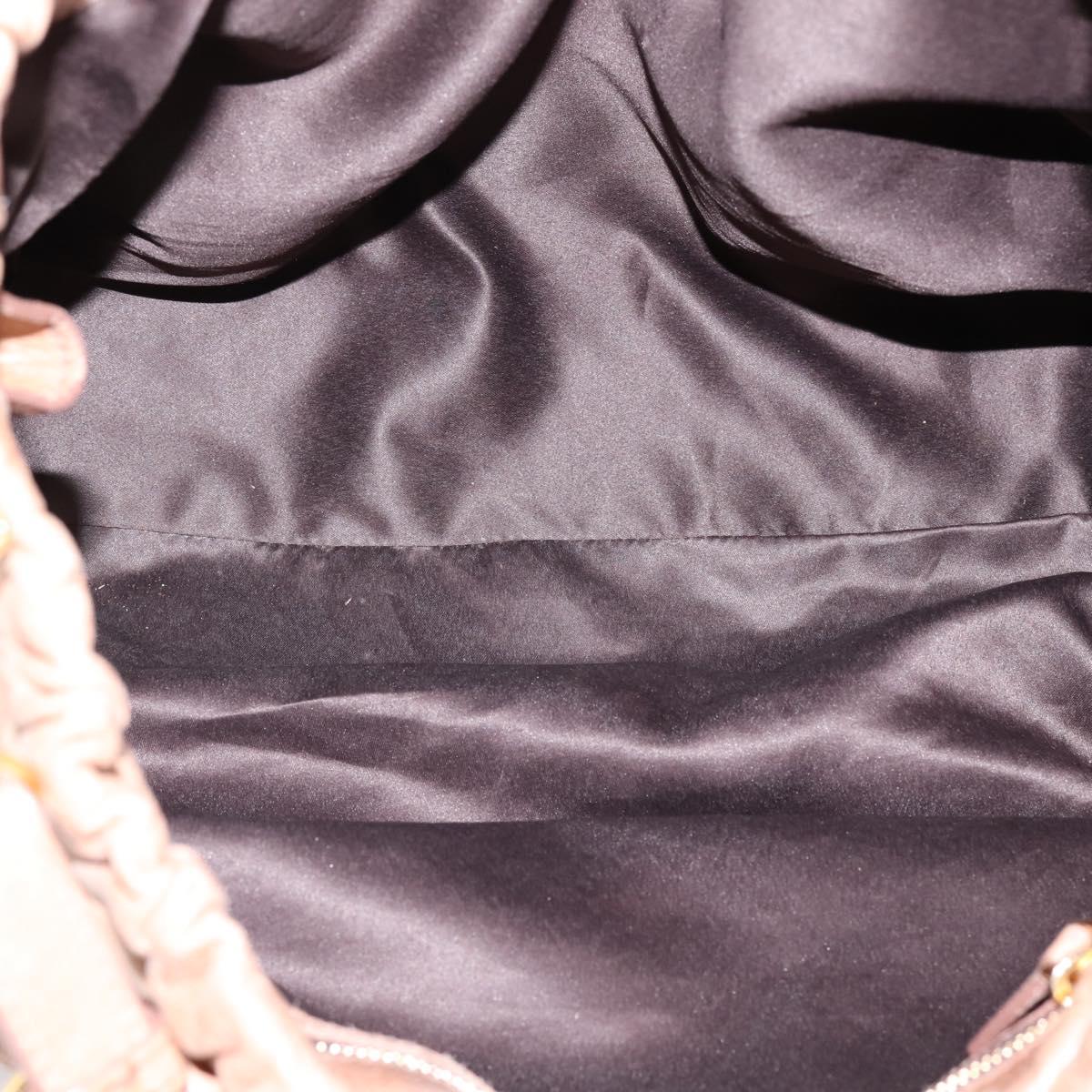 Miu Miu Hand Bag Vitellolux 2way Pink Gold Auth 208029A