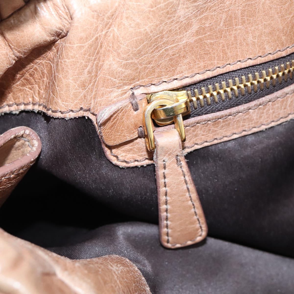 Miu Miu Hand Bag Vitellolux 2way Pink Gold Auth 208029A