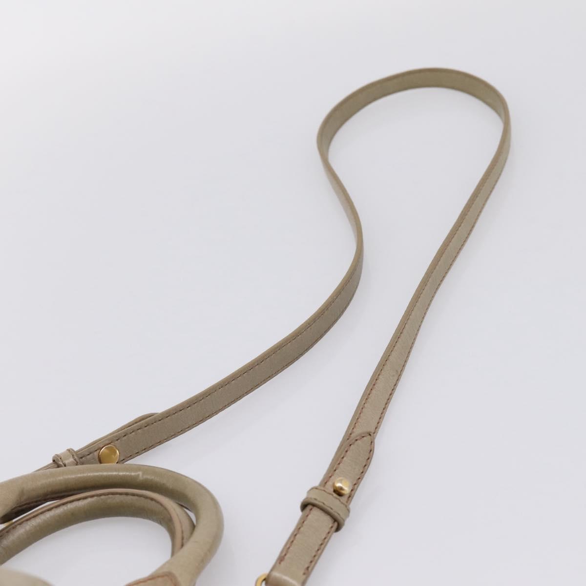 Miu Miu Hand Bag Vitellolux 2way Beige Gold Auth 208033A