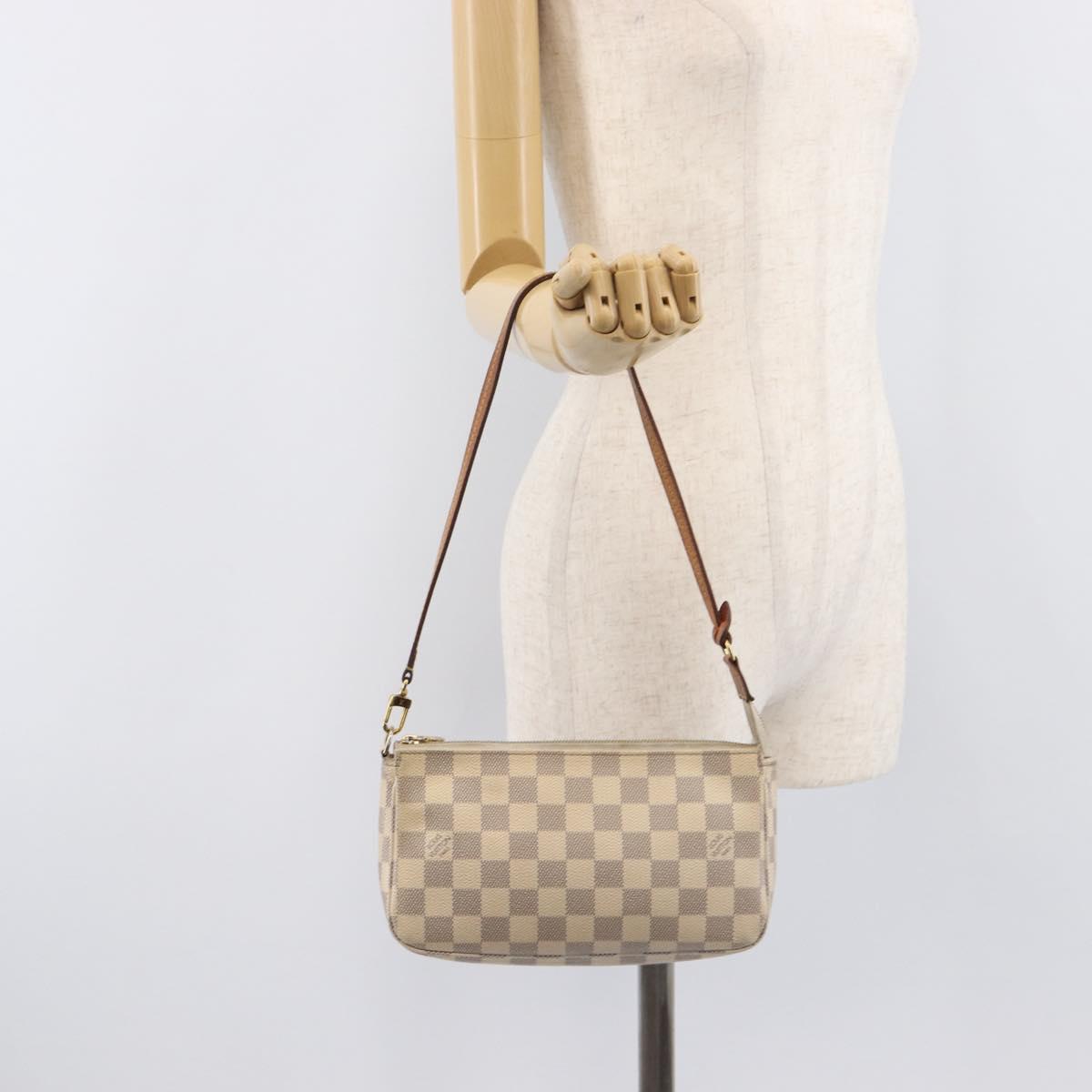 LOUIS VUITTON Damier Azur Pochette Accessoires Pouch N41207 LV Auth 208034A