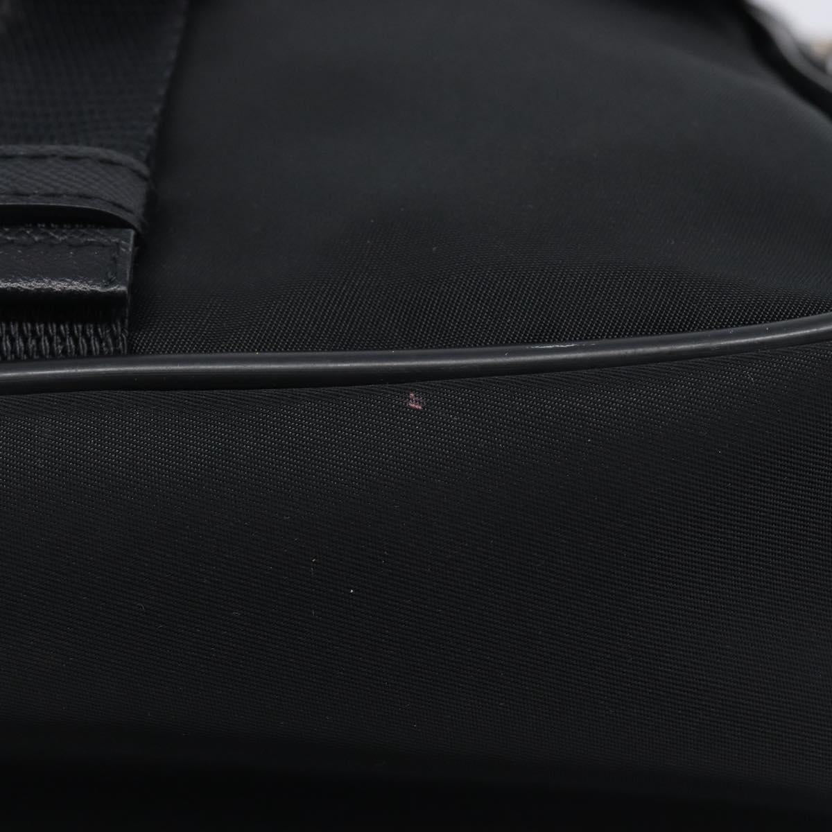 PRADA Shoulder Bag Nylon Black Silver Auth 208041A
