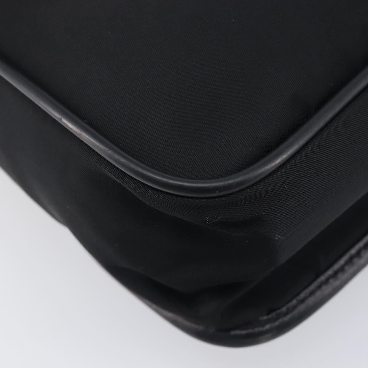 PRADA Shoulder Bag Nylon Black Silver Auth 208041A