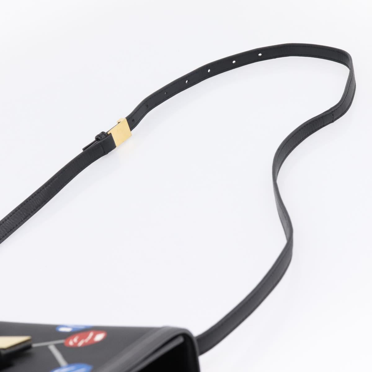 LOEWE Shoulder Bag Leather Black Gold Auth 208050V