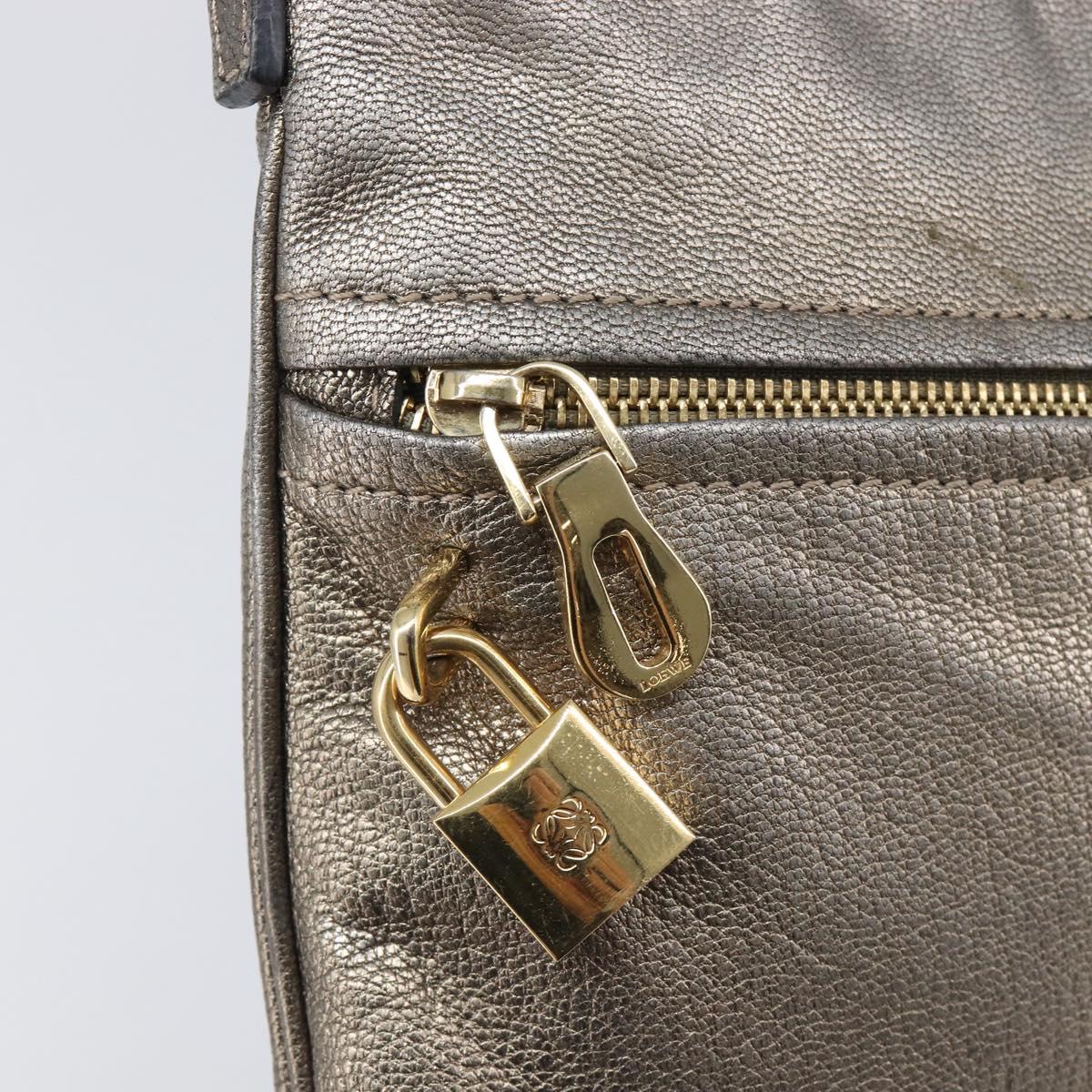 LOEWE Shoulder Bag Leather Gold Auth 208065