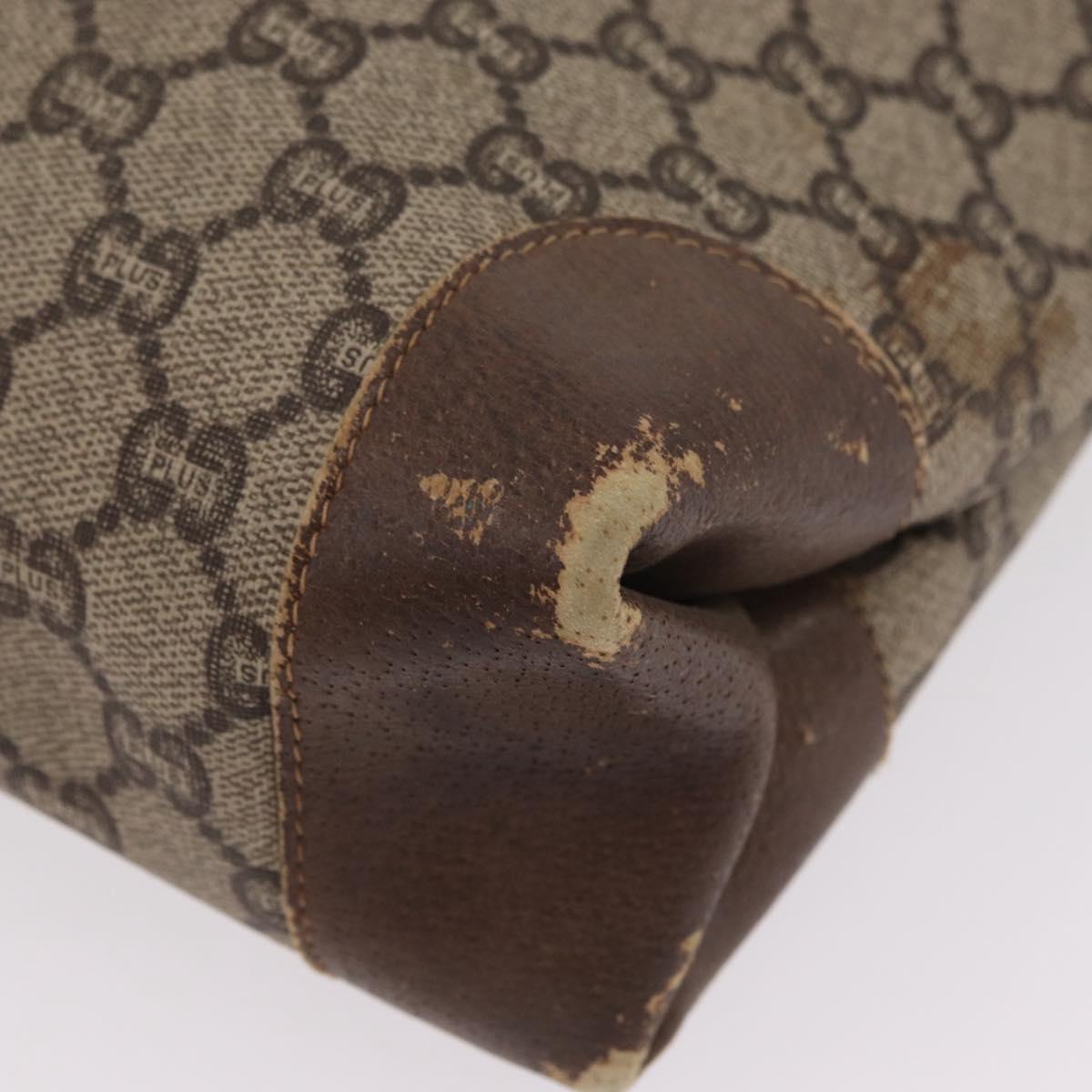 GUCCI PLUS Web Sherry Line Tote Bag PVC Beige Gold Tone Auth 208066