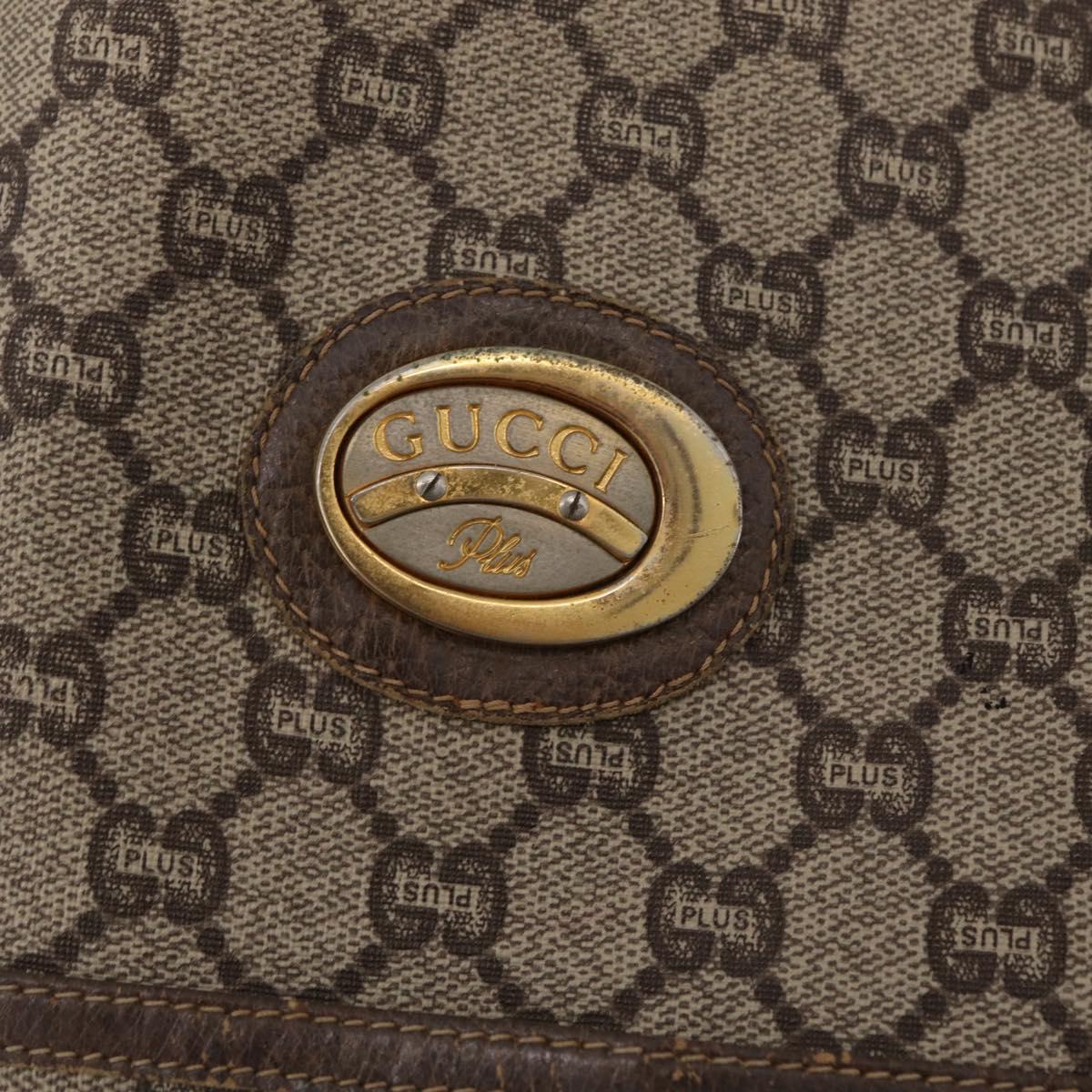 GUCCI PLUS Web Sherry Line Tote Bag PVC Beige Gold Tone Auth 208066