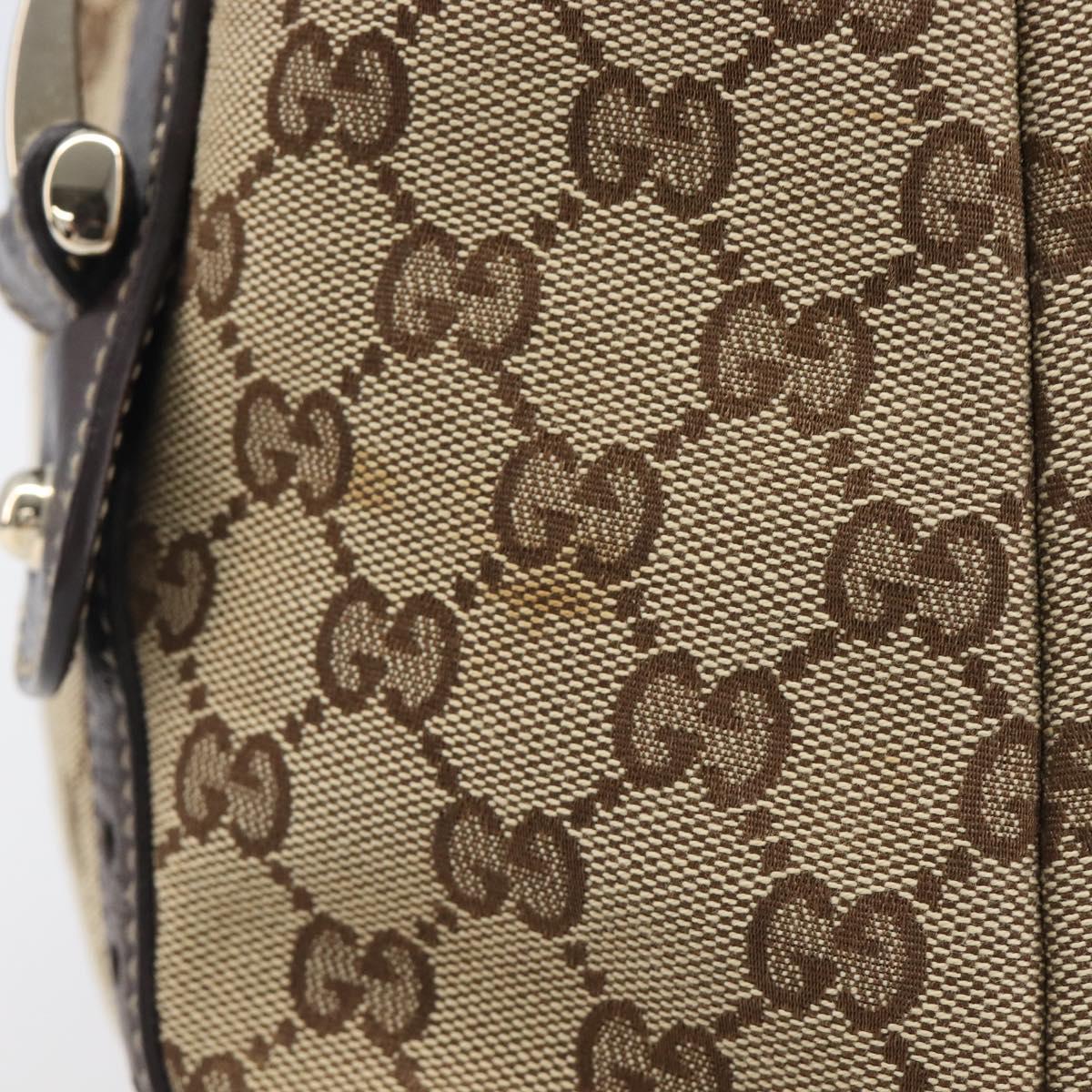 GUCCI GG Canvas Tote Bag Beige Gold Tone 162900 Auth 208067V