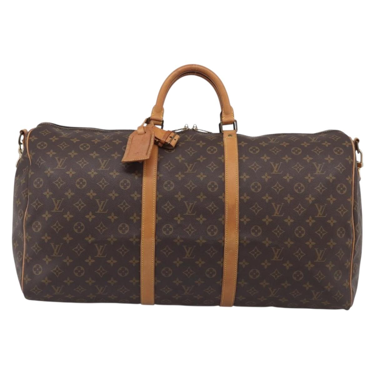 LOUIS VUITTON Monogram Keepall Bandouliere 60 Boston Bag M41412 LV Auth 208069A