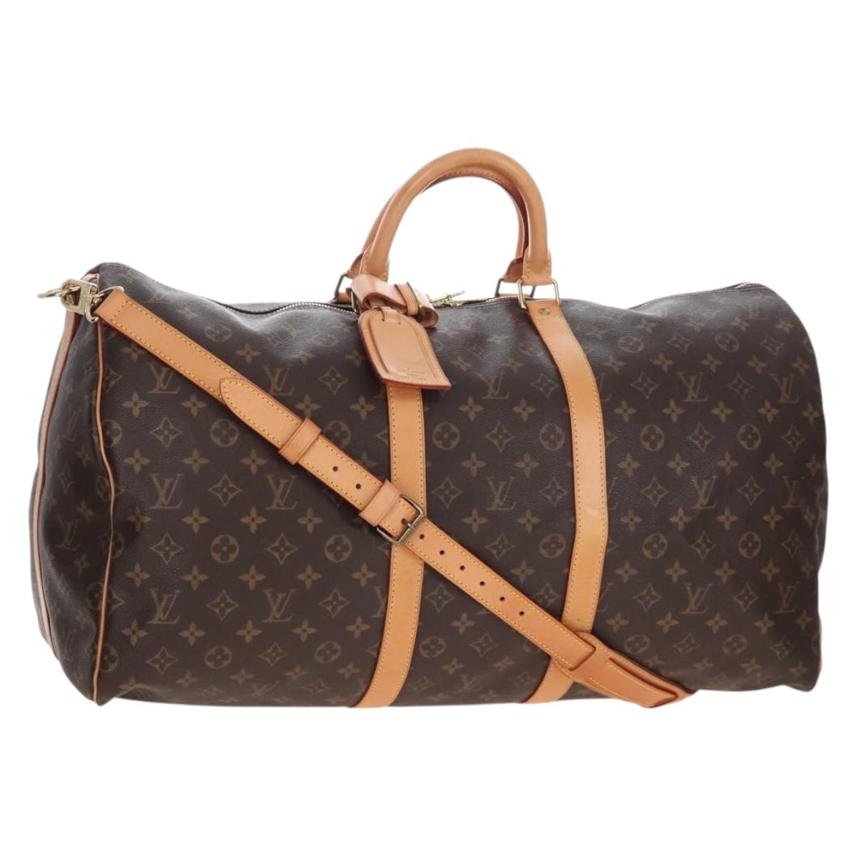 LOUIS VUITTON Monogram Keepall Bandouliere 55 Boston Bag M41414 LV Auth 208070V