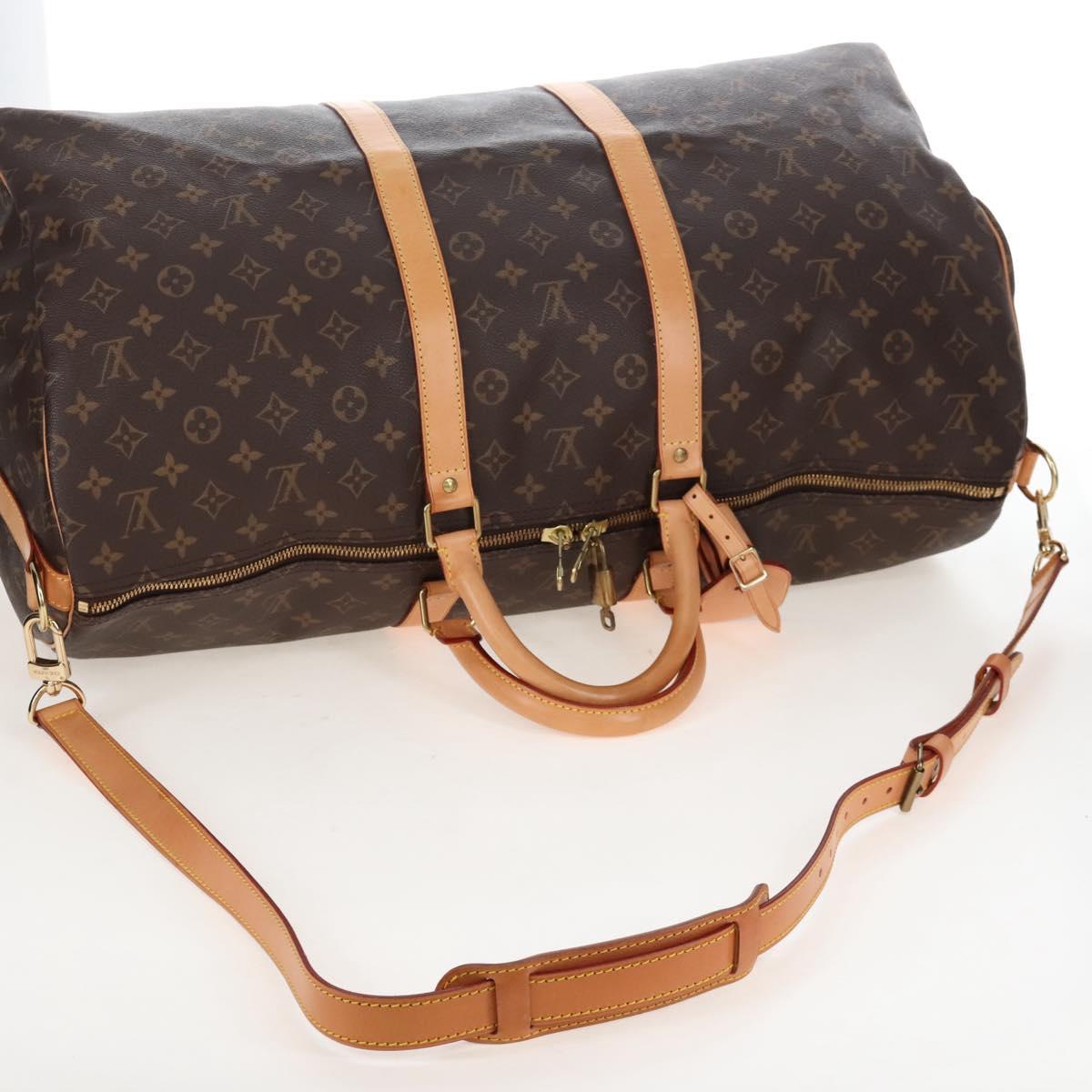 LOUIS VUITTON Monogram Keepall Bandouliere 55 Boston Bag M41414 LV Auth 208070V