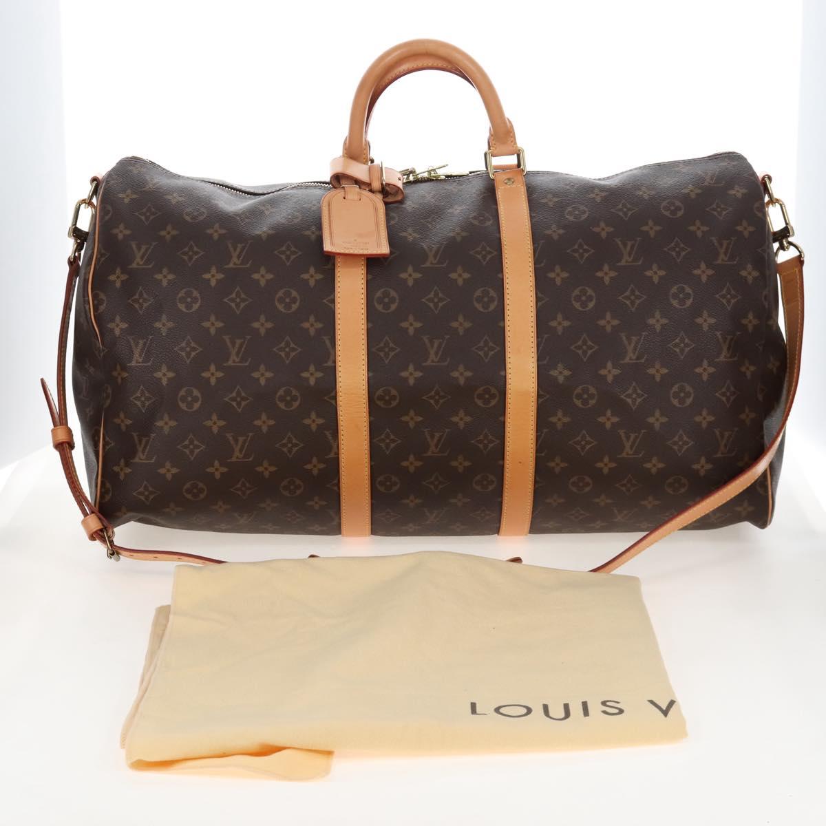 LOUIS VUITTON Monogram Keepall Bandouliere 55 Boston Bag M41414 LV Auth 208070V