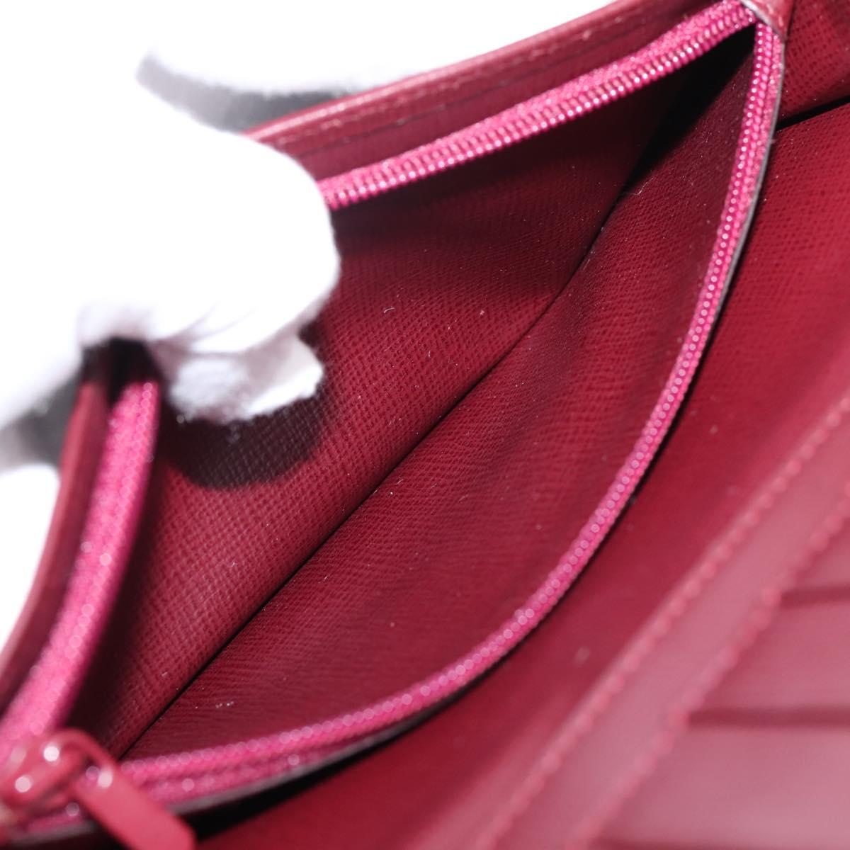 Cartier Long Wallet Leather Bordeaux Gold Auth 208075V