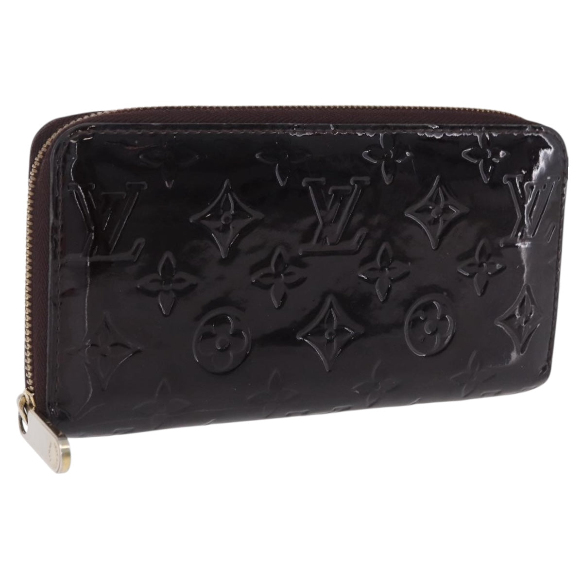 LOUIS VUITTON Monogram Vernis Zippy Wallet Amarante M93522 LV Auth 208076