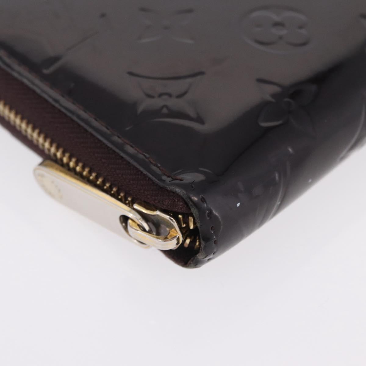 LOUIS VUITTON Monogram Vernis Zippy Wallet Amarante M93522 LV Auth 208076