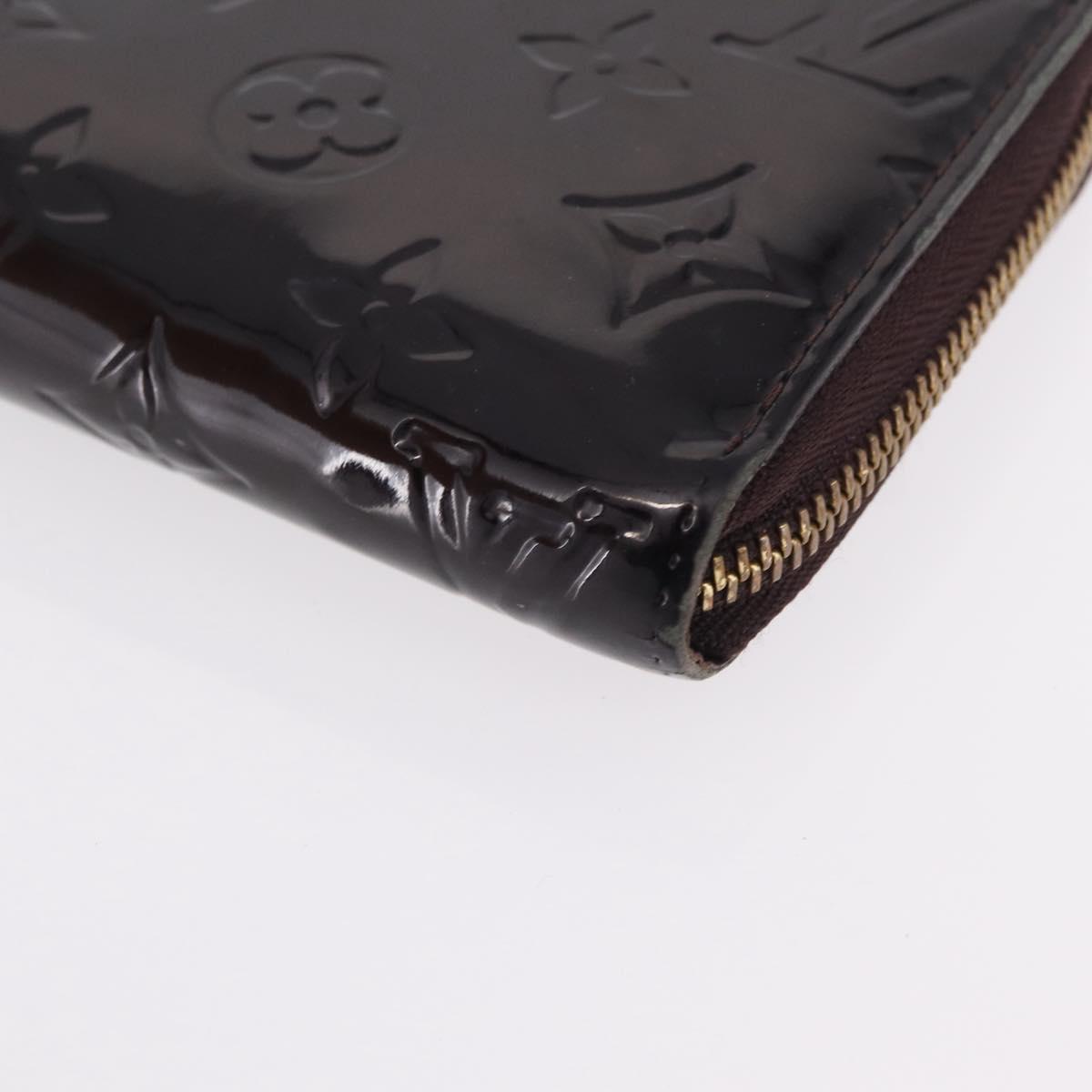 LOUIS VUITTON Monogram Vernis Zippy Wallet Amarante M93522 LV Auth 208076