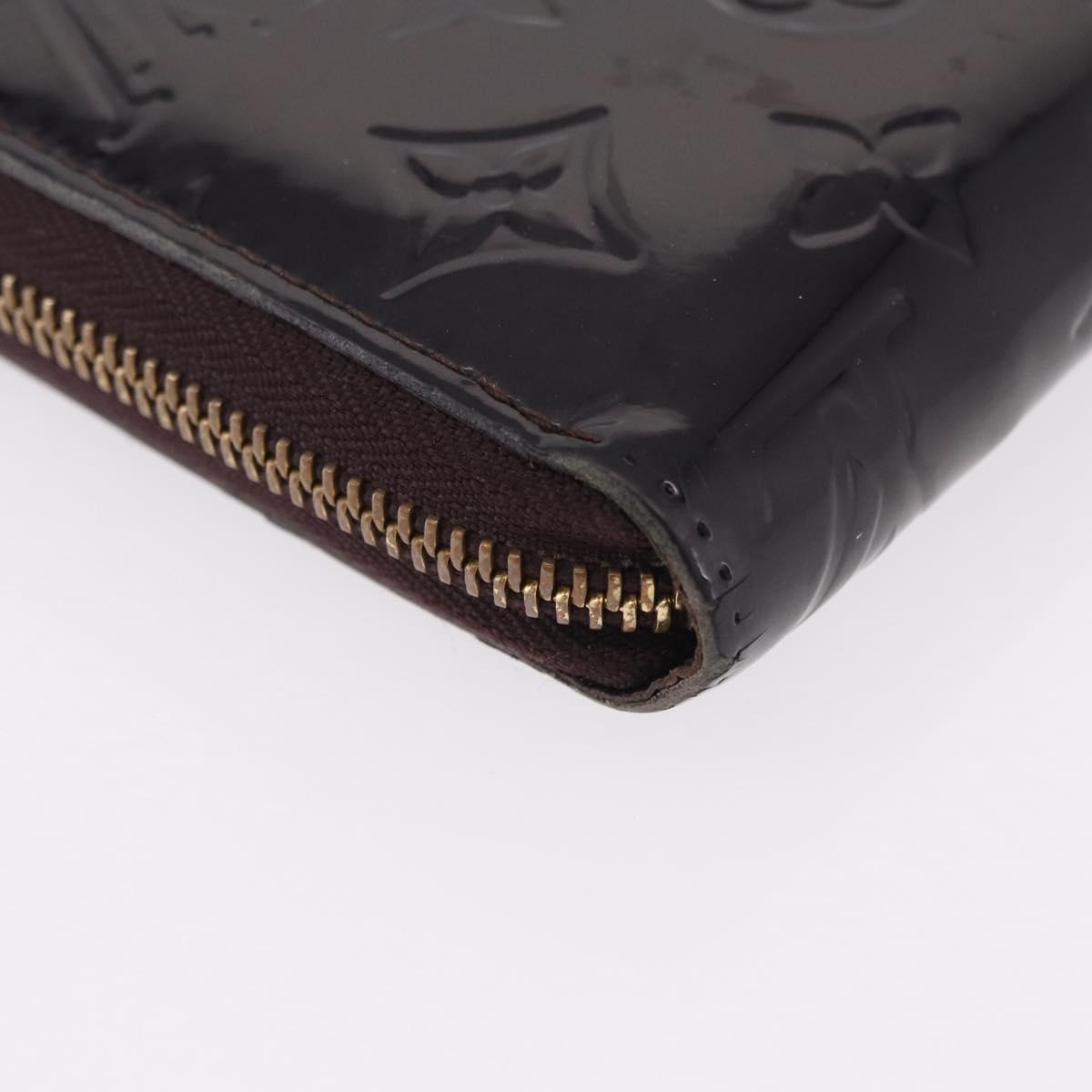 LOUIS VUITTON Monogram Vernis Zippy Wallet Amarante M93522 LV Auth 208076